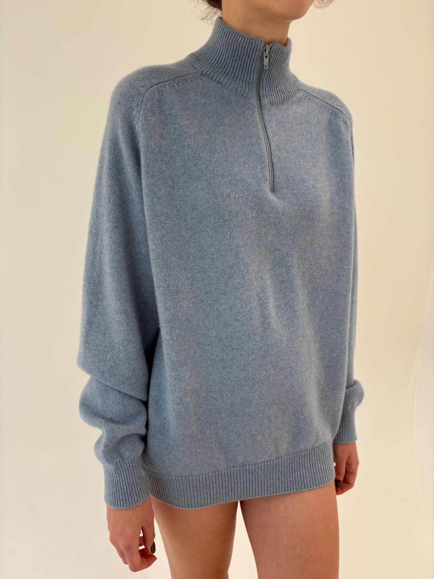 Maleta tall baby blue din cașmir super gros high end multiply