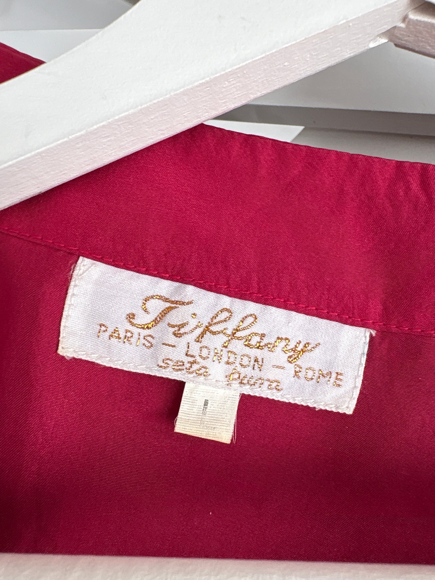 Top lejer din mătase naturală ruby red superb în croi lejer