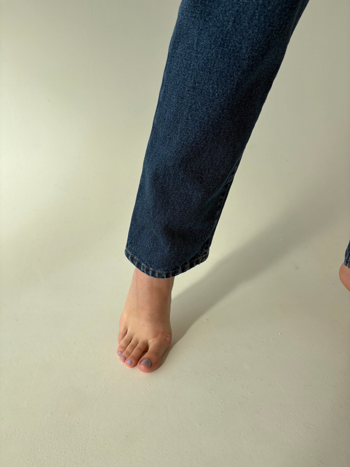 Jeans vintage premium tall dark wash din bumbac plin
