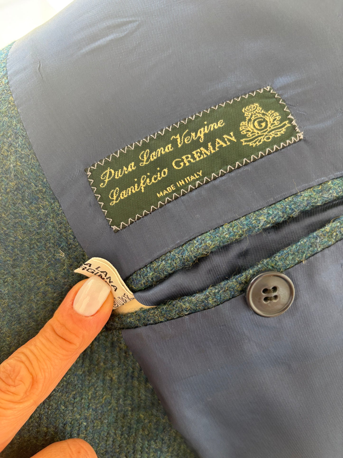 Sacou vintage italian petite din tweed de lana pura virgină certificată