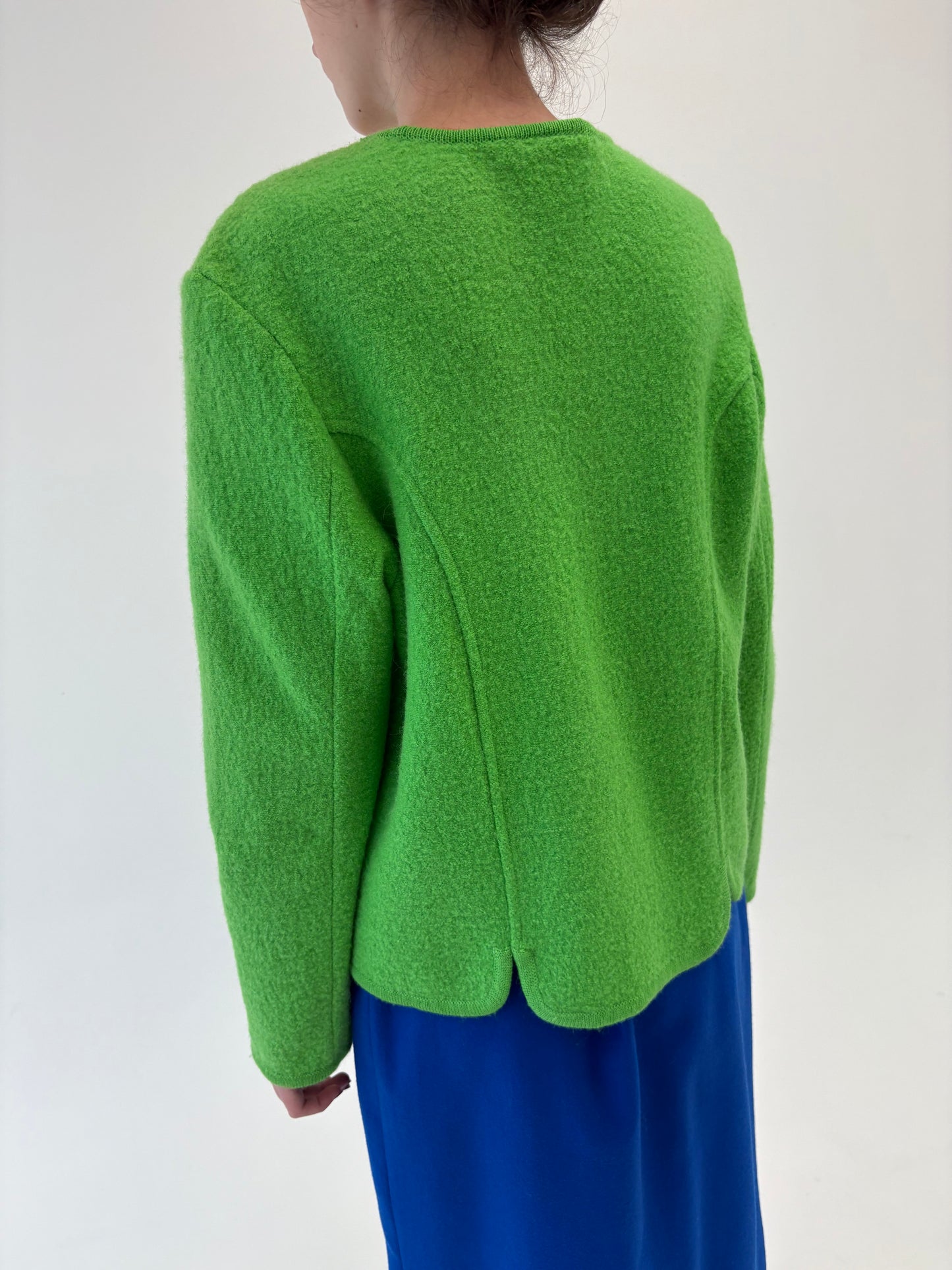 Sacou cambrat din lana plină electric green