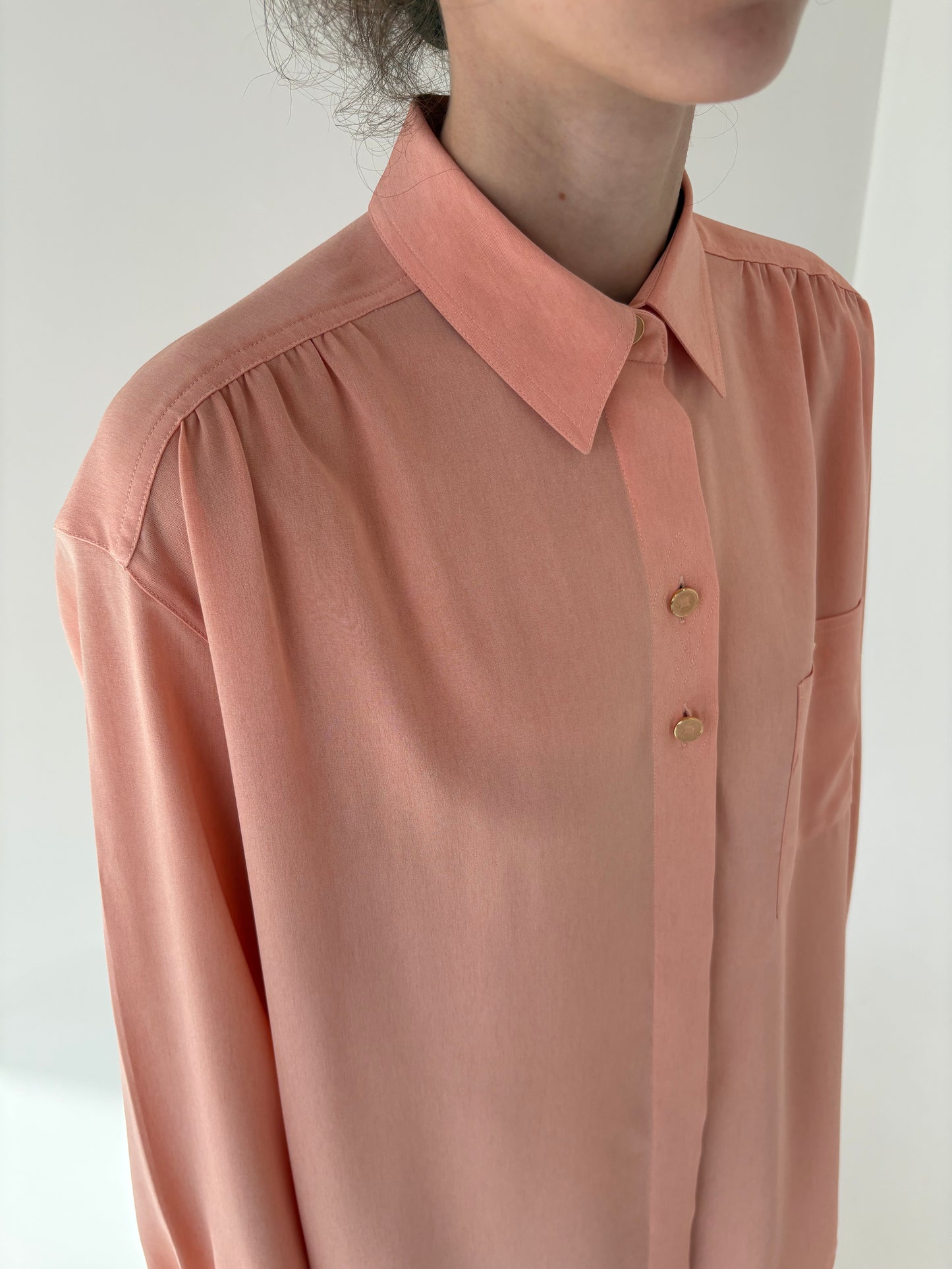 Cămașa vintage premium Delmod salmon orange