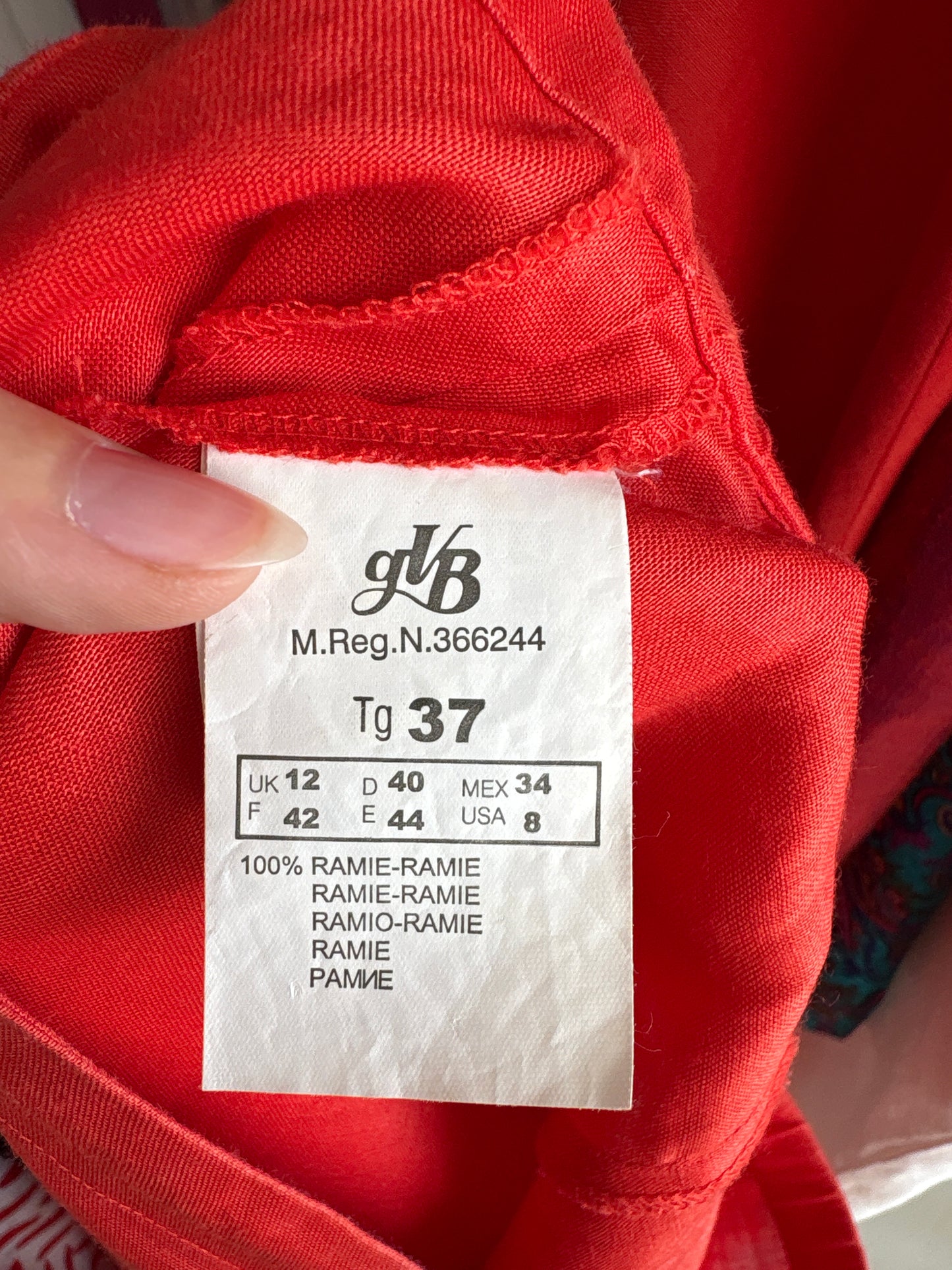 Set luxury de brand plus size Elena Miro vermillion red cu aplicații manuale și broderie din in