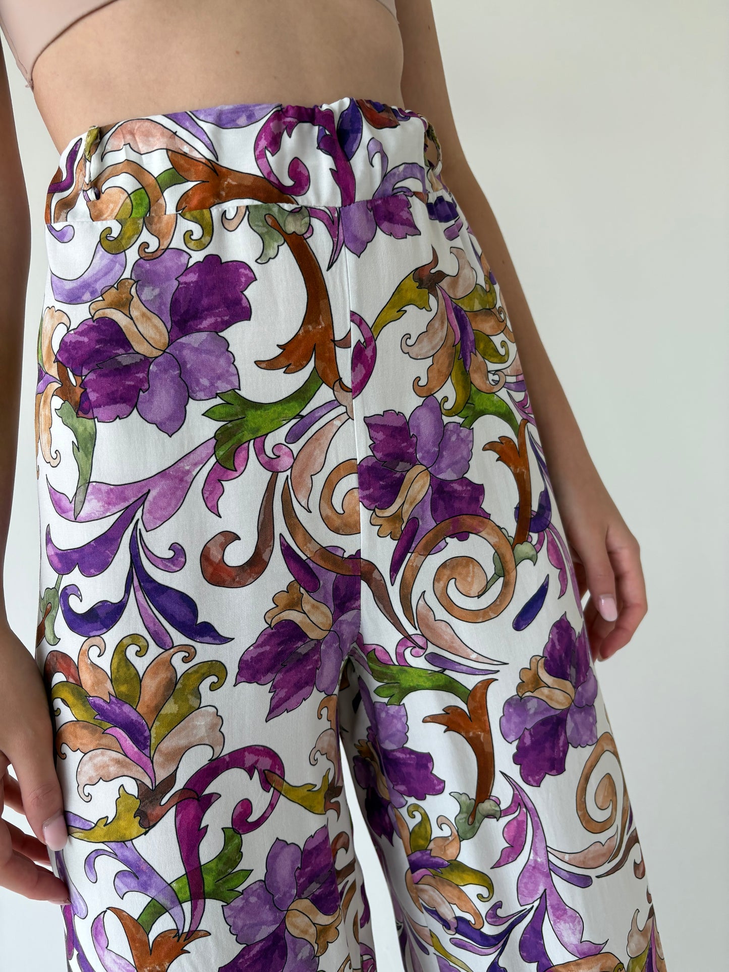 Set vintage super vaporos in culori superbe: pantaloni palazzo + rochie