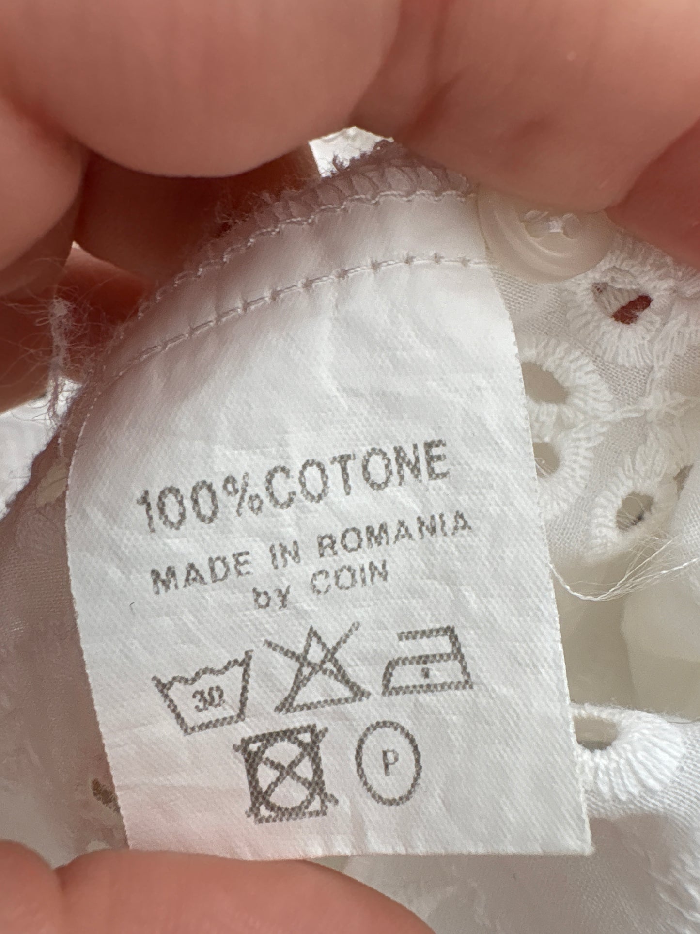 Corsaj din bumbac excepțional integral broderie anglaise cu volane