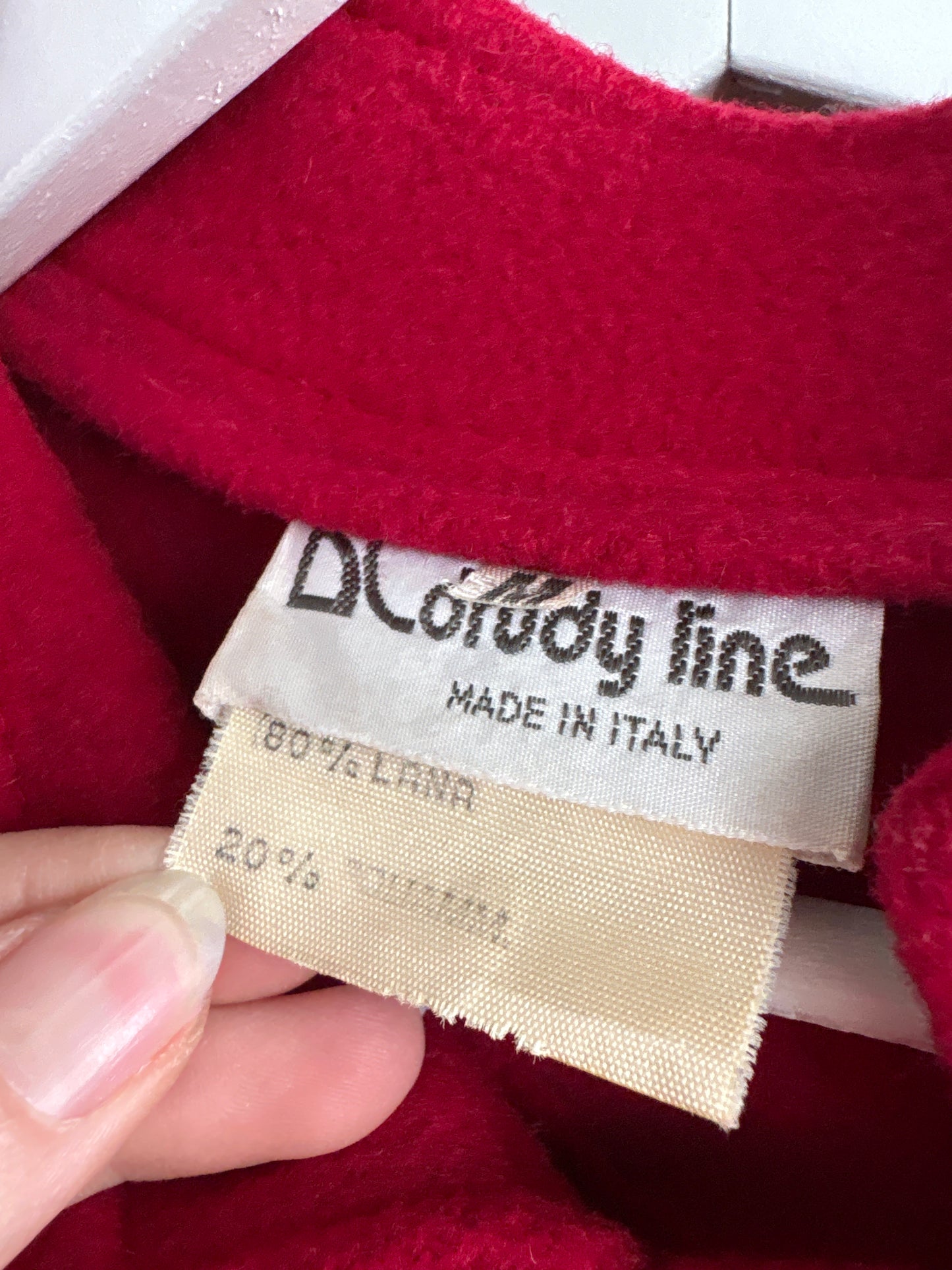 Capa vintage dark dark cherry red din lana extrafina