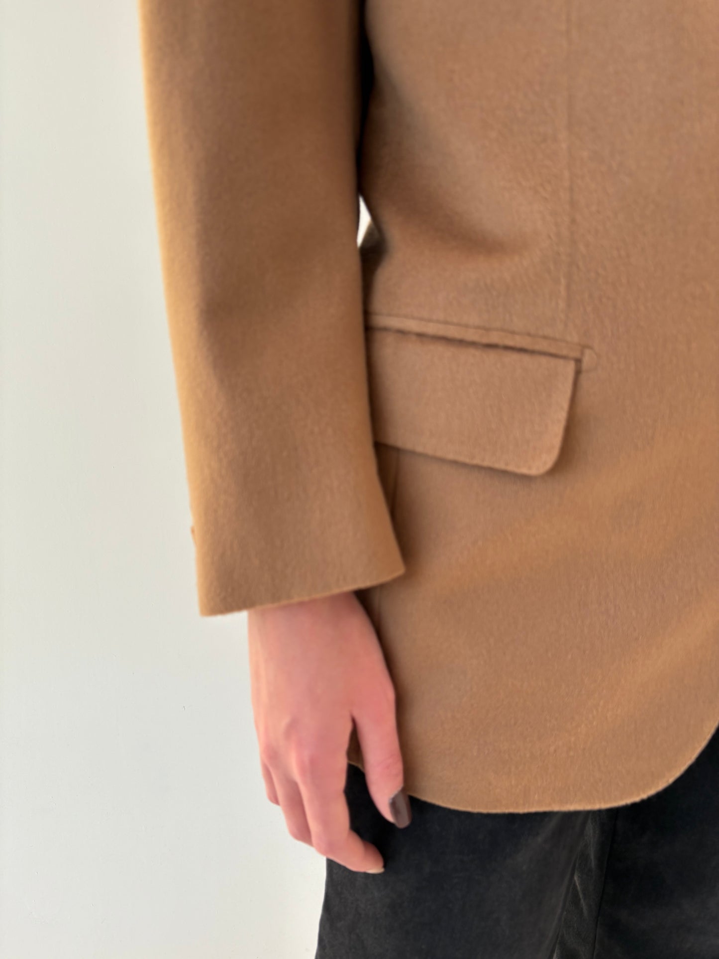 Sacou camel din stofa 100% cașmir utra luxury couture italian