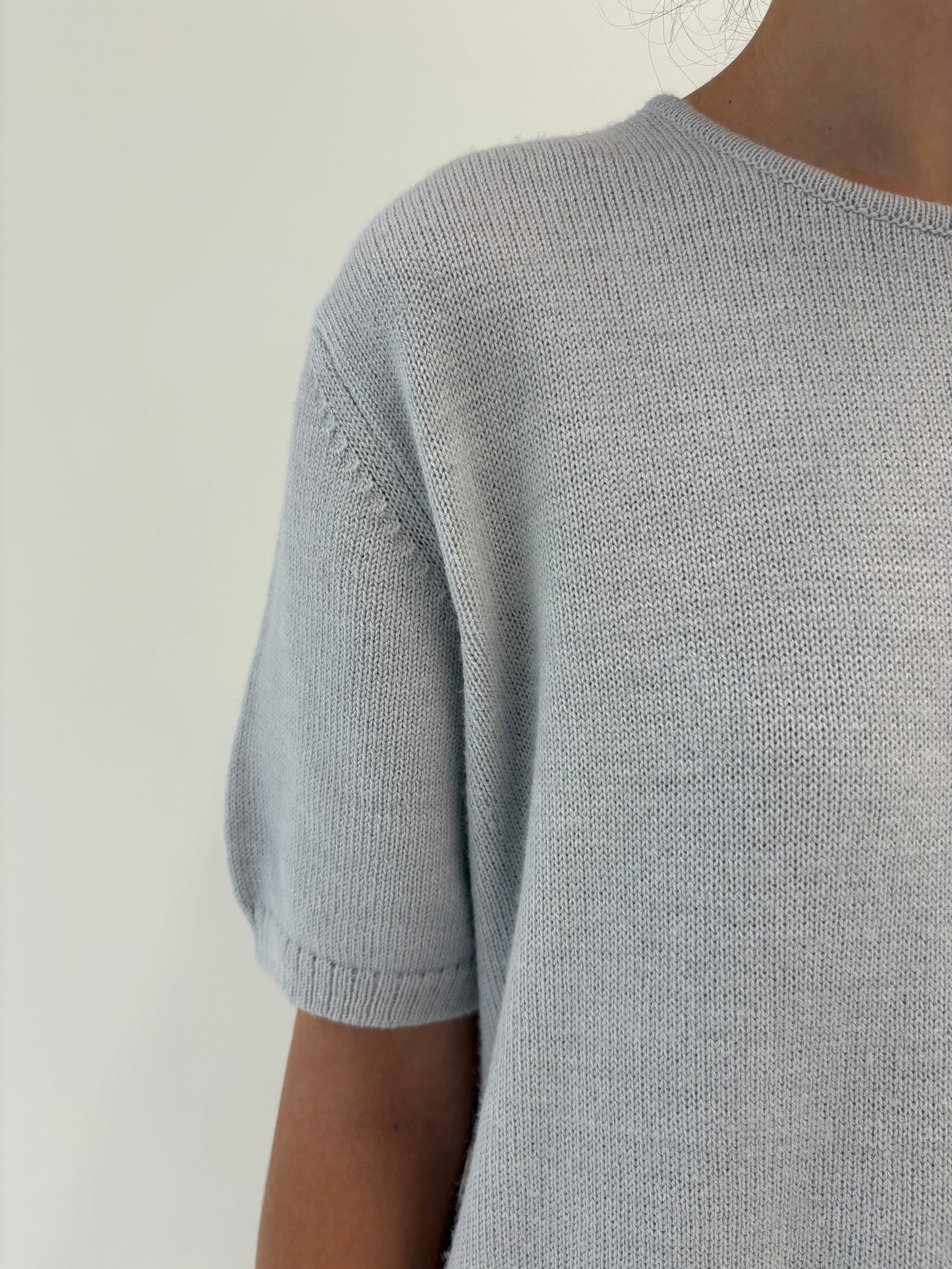 Top de gramaj mare silver gray din lana merino extrafina