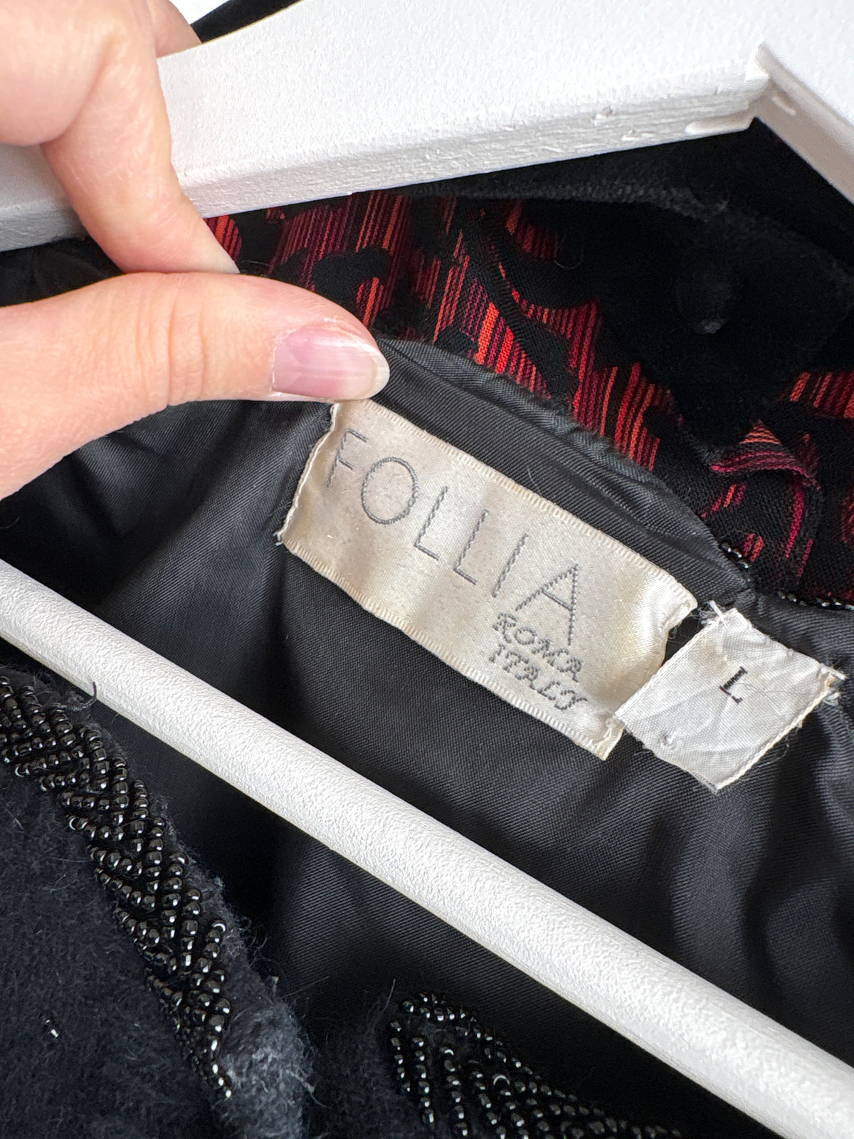 Jacheta vintage bijuterie cu aplicații manuale superbe din lana extrafina și Angora