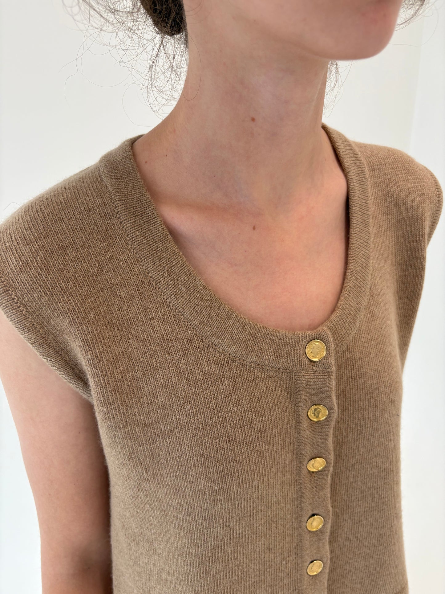 Set camel de gramaj mare excepțional din lana merino, Angora și cașmir