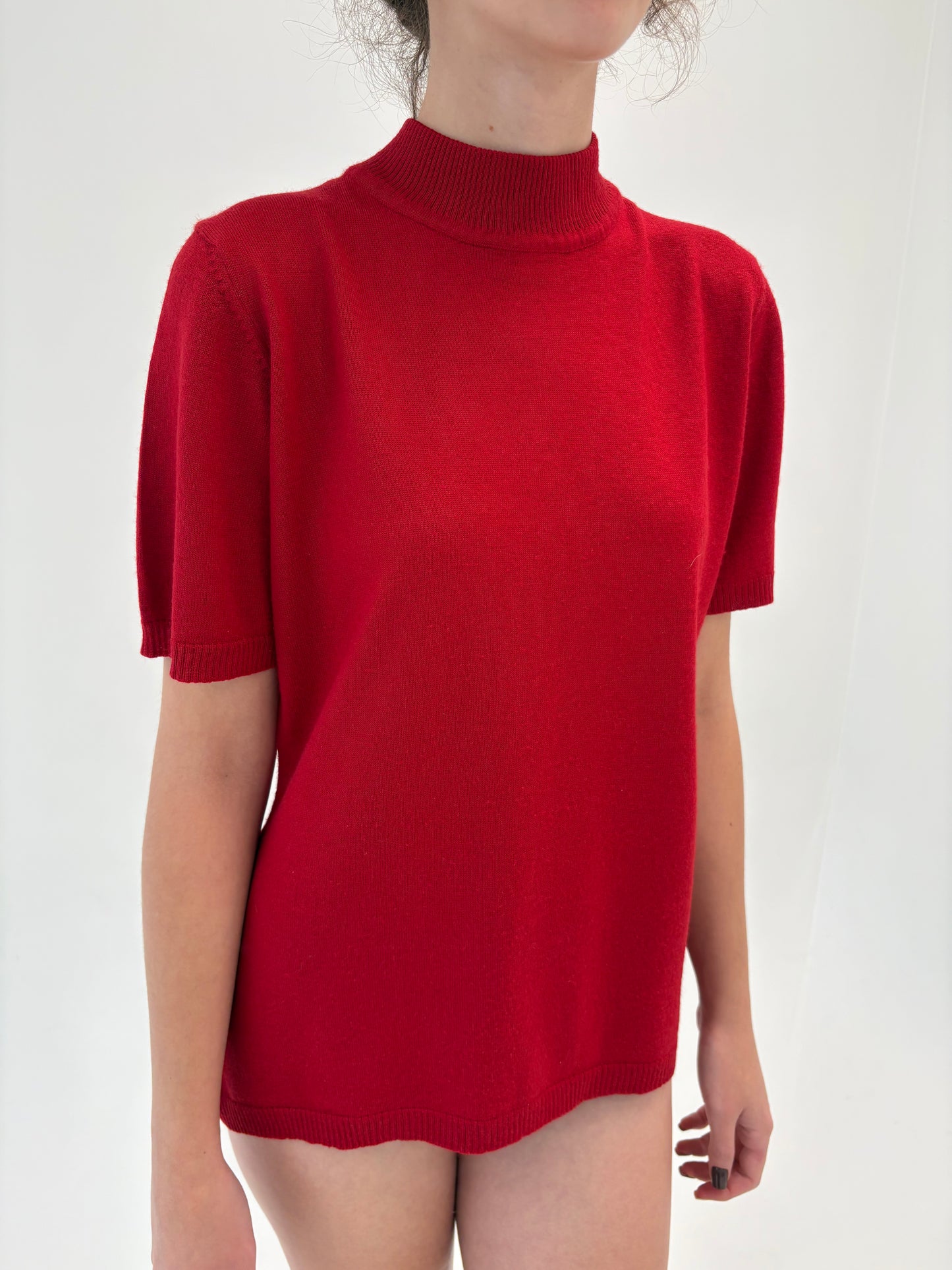 Maleta cherry red din lana extrafina de gramaj mare