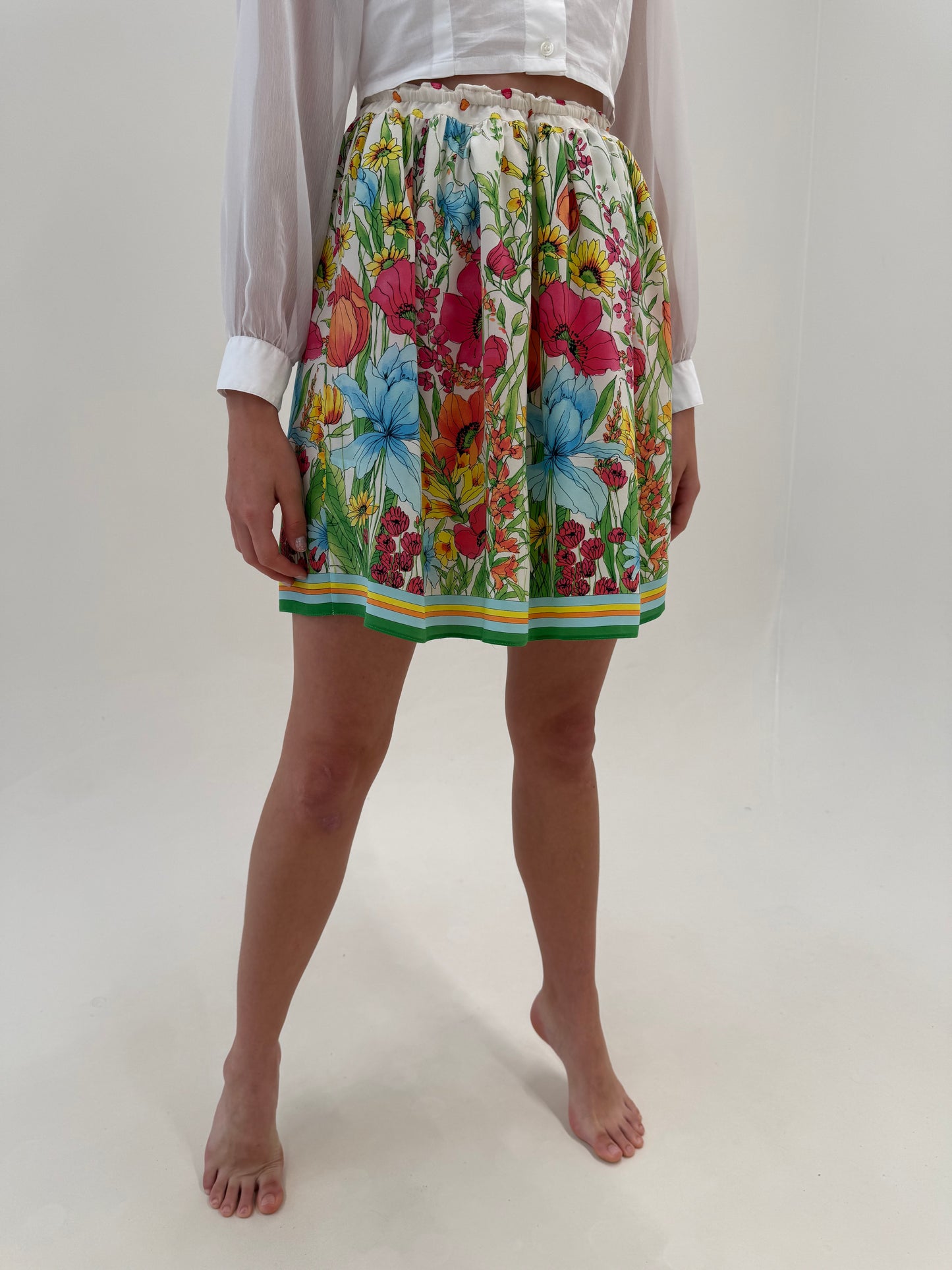 Fustă luxury Blumarine din mătase matuala în print superb