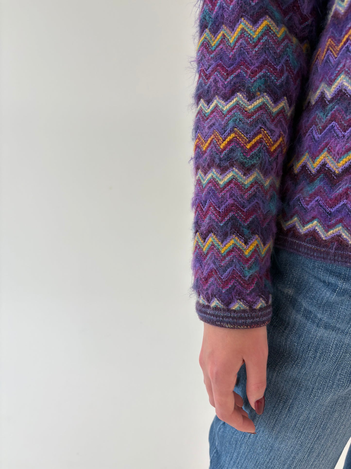 Cardigan vintage italian excepționali în stil Missoni din lana extrafina