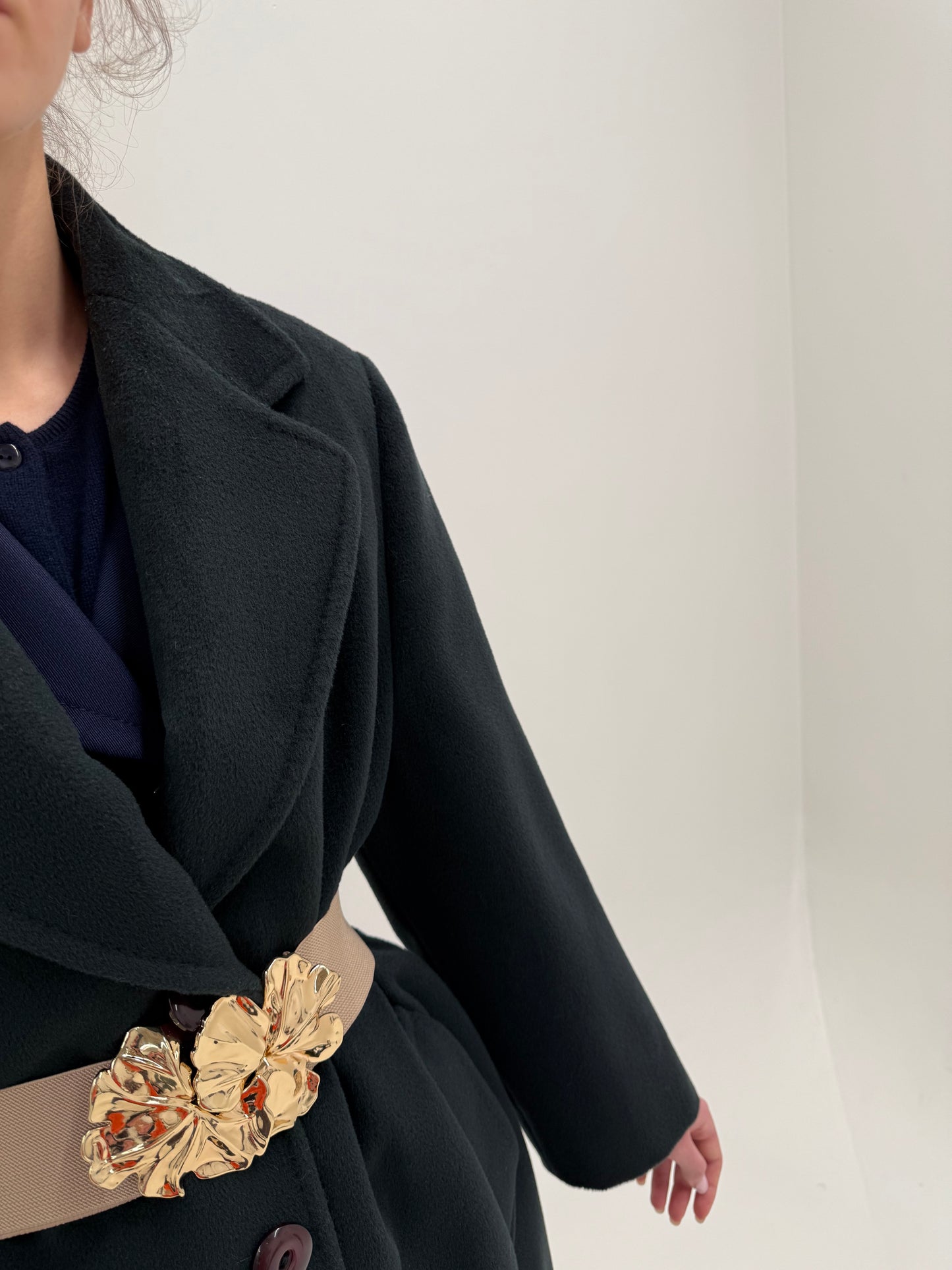 Palton ultra luxury Piacenza din stofă plină extrem de fină de lână forest green