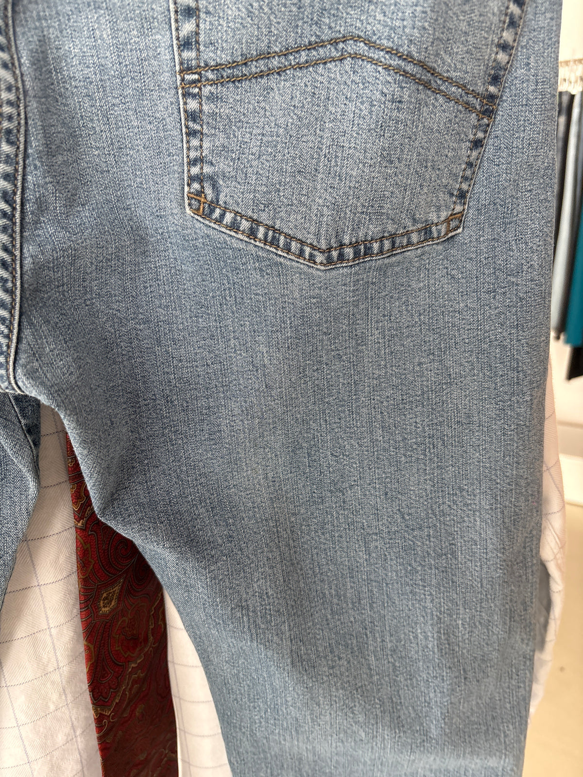 Jeans vintage Armani tall din cel mai confortabil bumbac straight leg classic wash