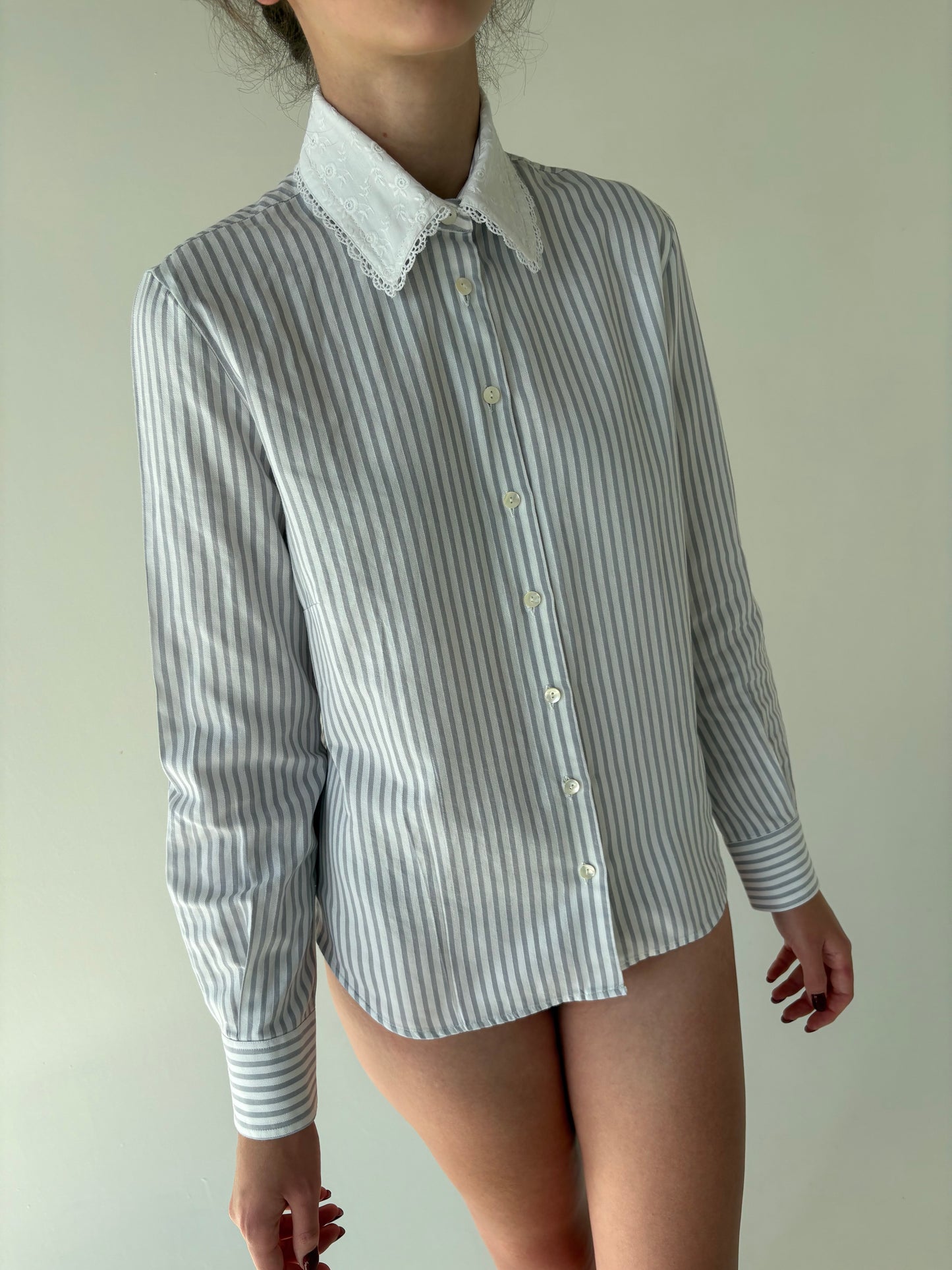 Cămașa vintage din poplin excepțional de bumbac texturat