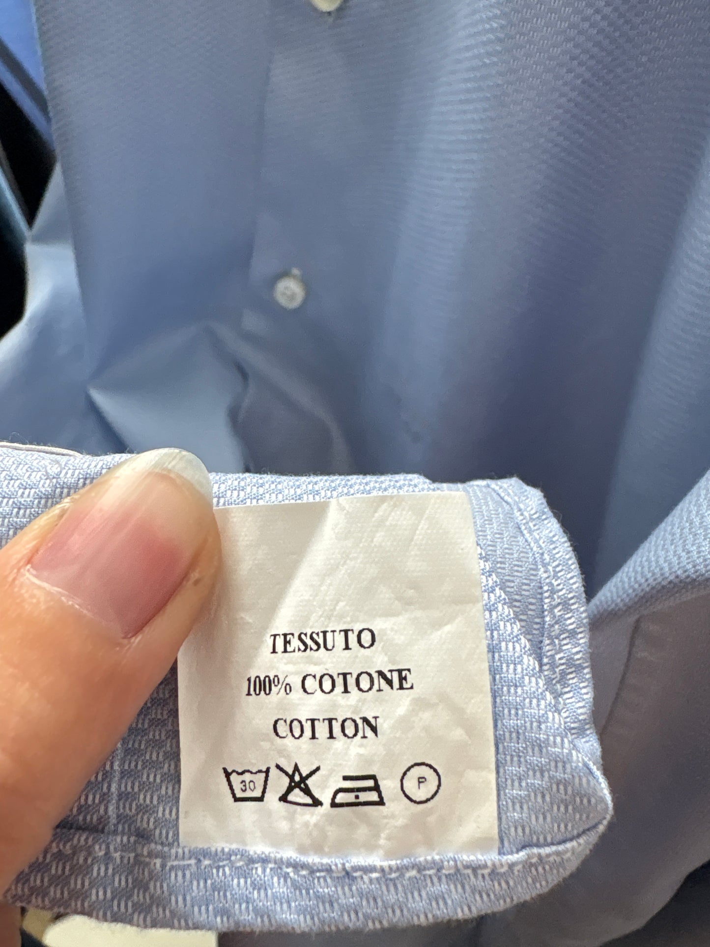 Cămașa italiană super premium baby blue din poplin ușor satinat gros texturat