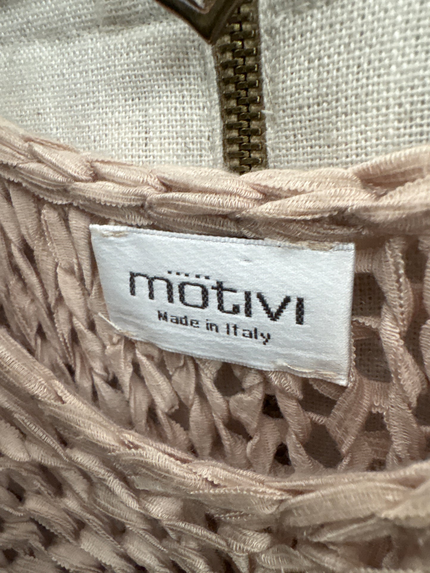 Top light rose nude chunky open knit