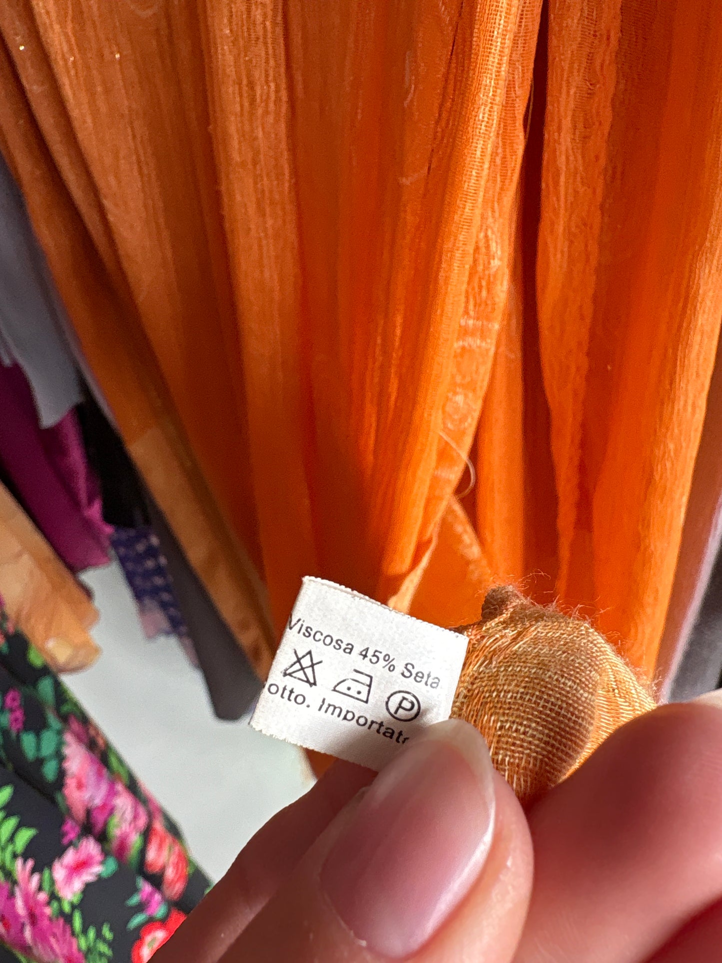 Sal oranj din mătase naturală cu vâscoza