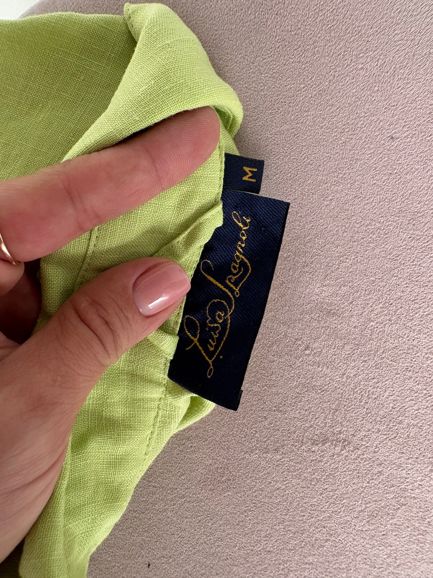 Cămașa luxury Luisa Spagnoli din in verde crud