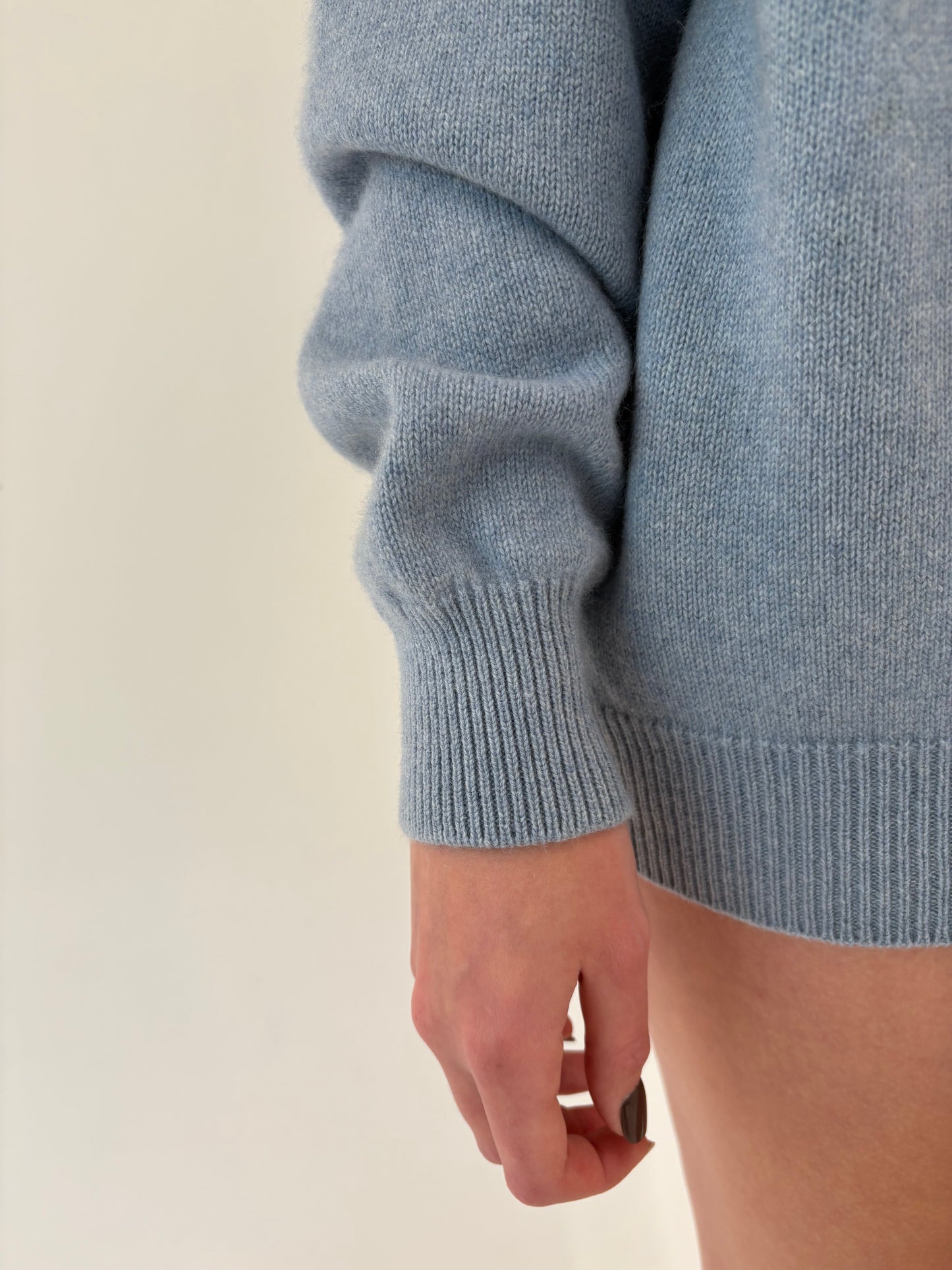 Maleta tall baby blue din cașmir super gros high end multiply