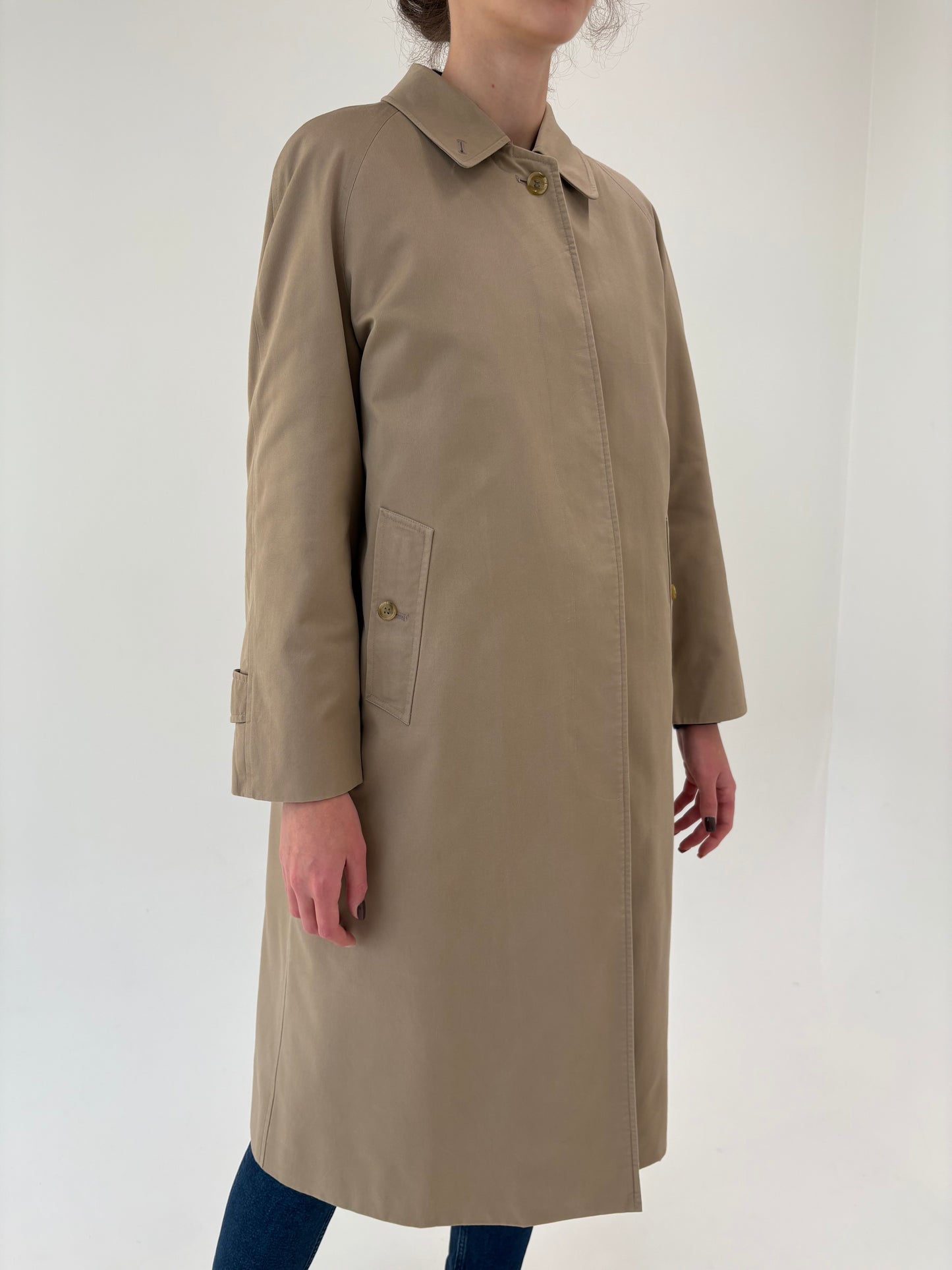 Trench vintage Burberry high end cu liner de lana