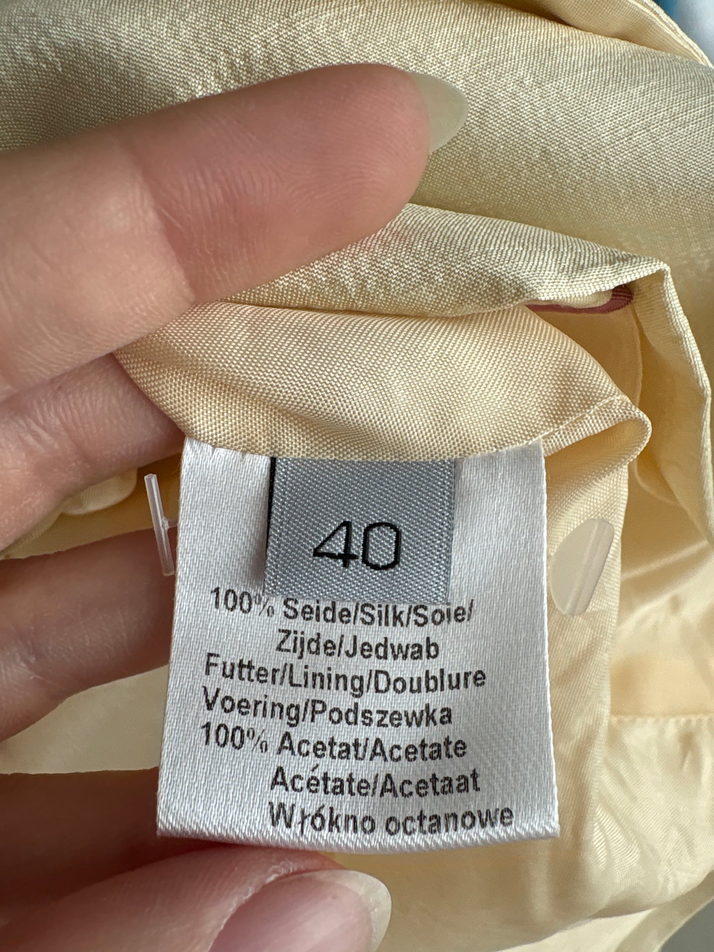 Sacou cambrat italian din mătase naturală dupioni butter white