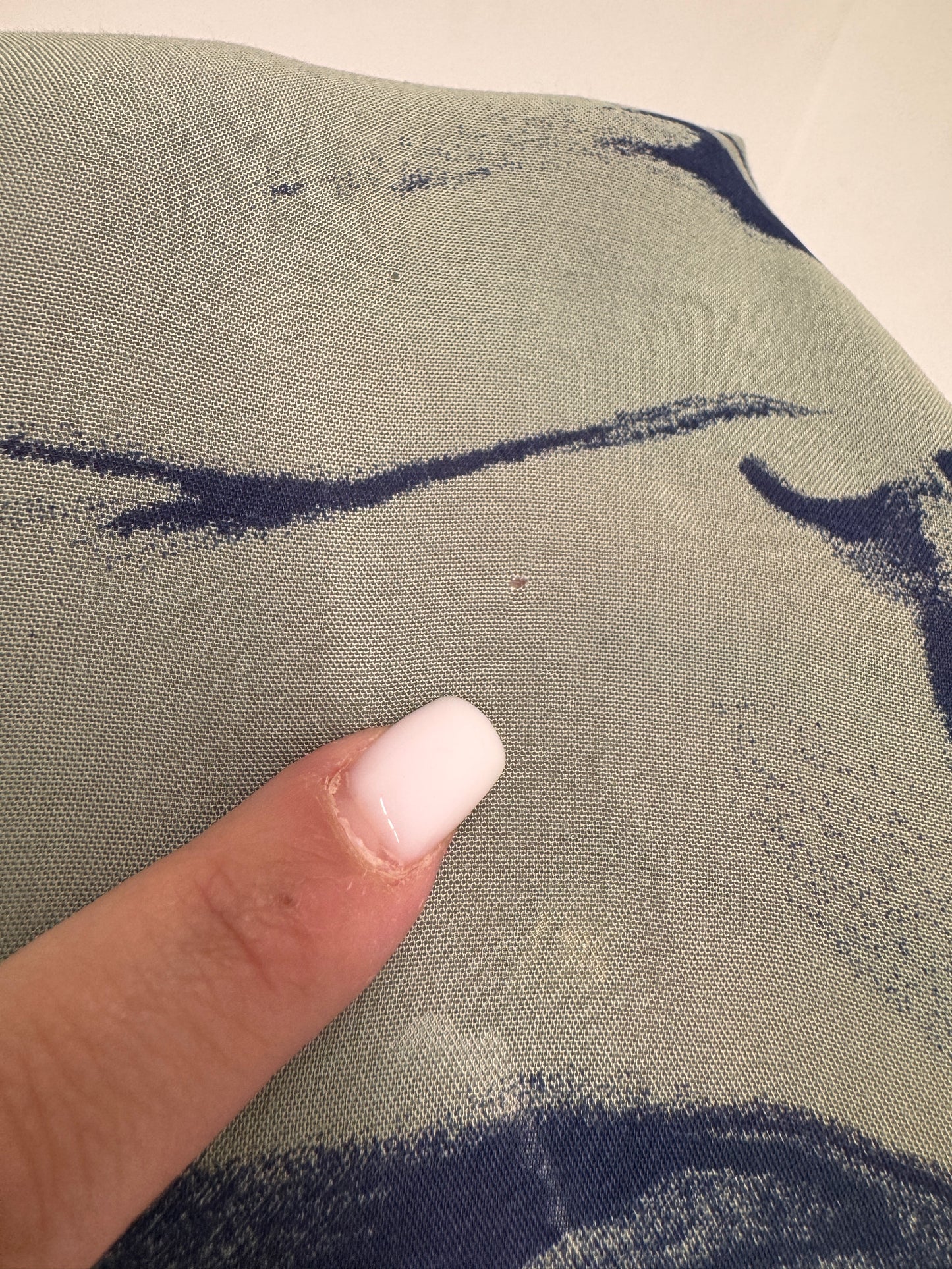 Tunica superbă Sage green cu print delicat Navy superb super vaporoasă