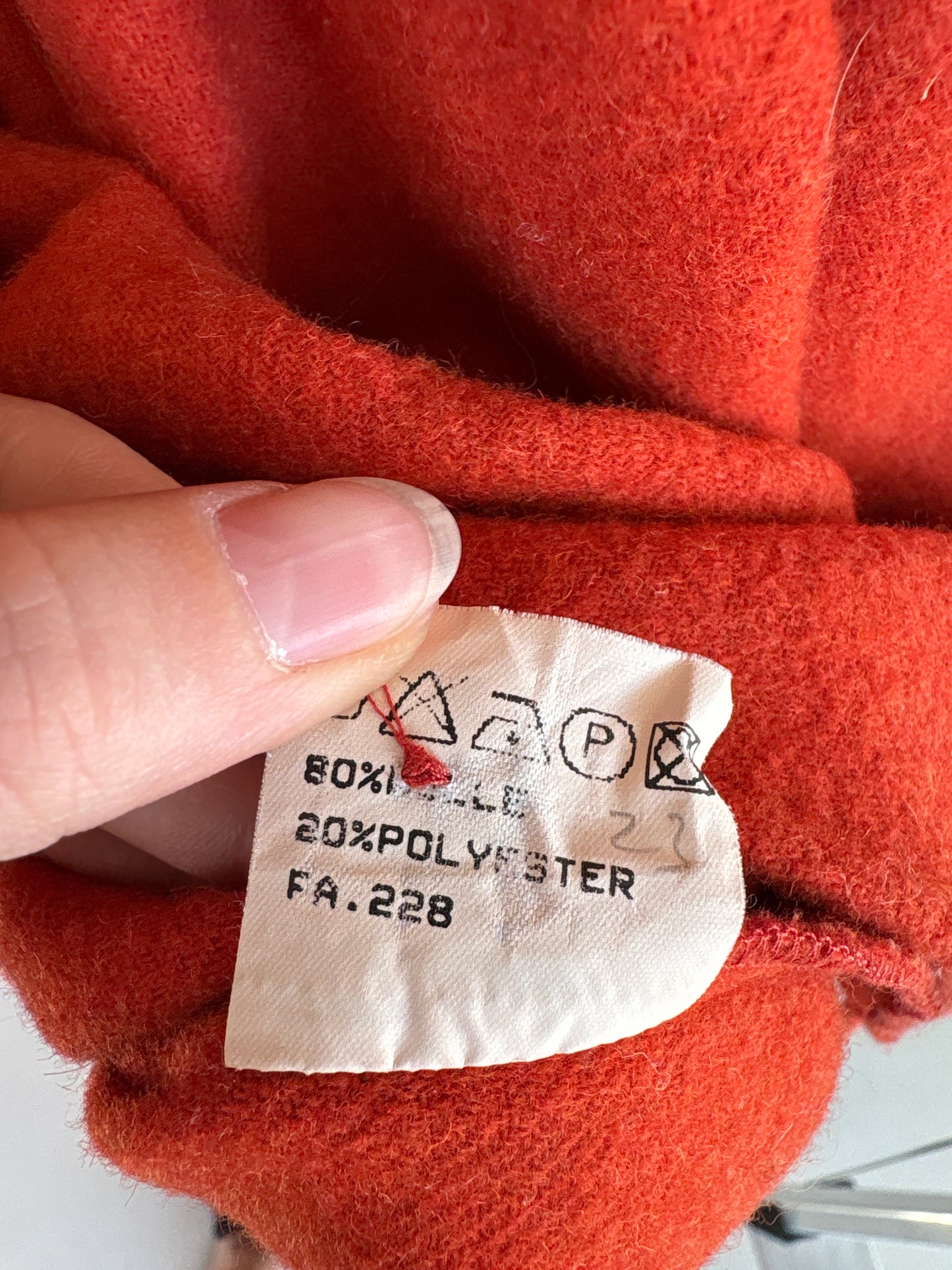 Overshirt oranj din stofă plină 80% lana extrafina