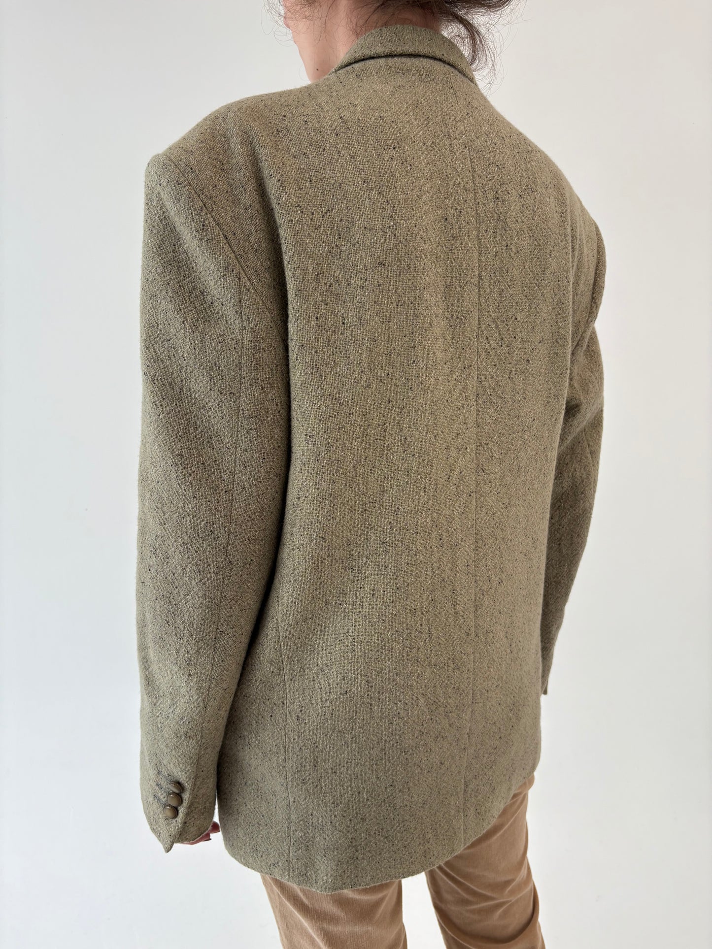 Sacou camel italian din tweed excepțional de lana