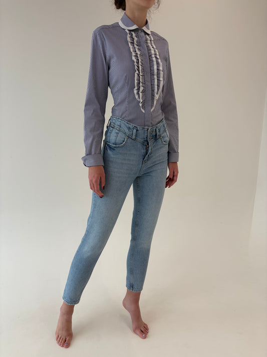 Jeans vintage petite uitra modelator cu talie înaltă de brand premium Liu&Jo