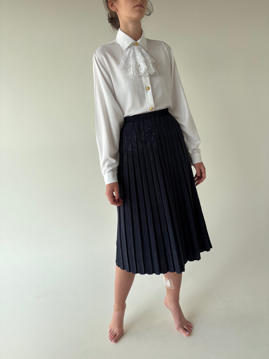 Fustă vintage plisată cu talie ultra înaltă elastică de la zi la seară