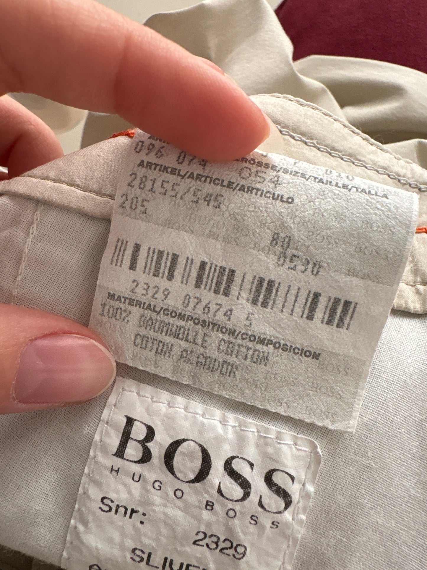 Pantaloni Hugo Boss de vară din poplin excepțional de bumbac sand nude
