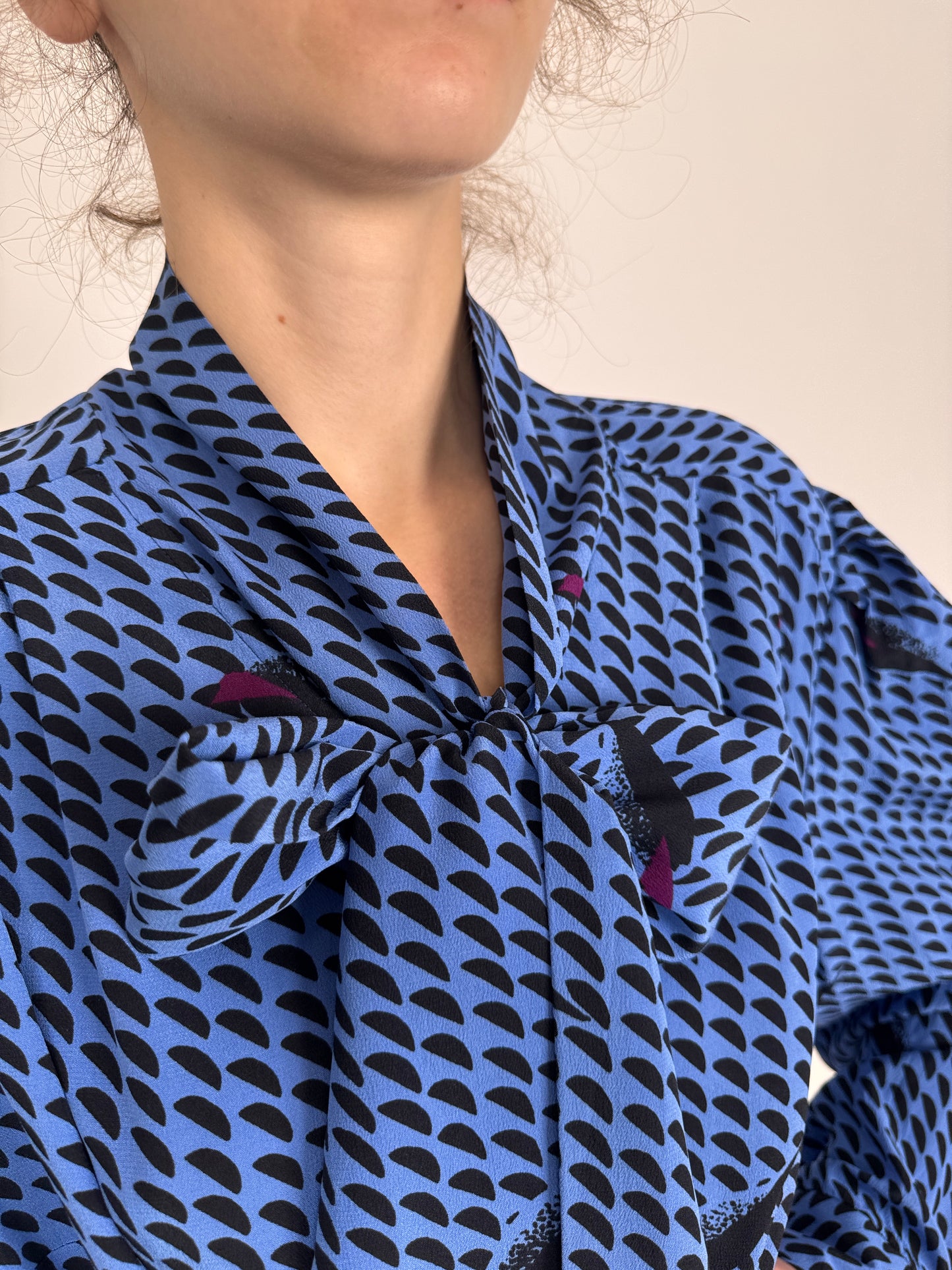 Set din mătase naturală excepționala plină cu print geometric