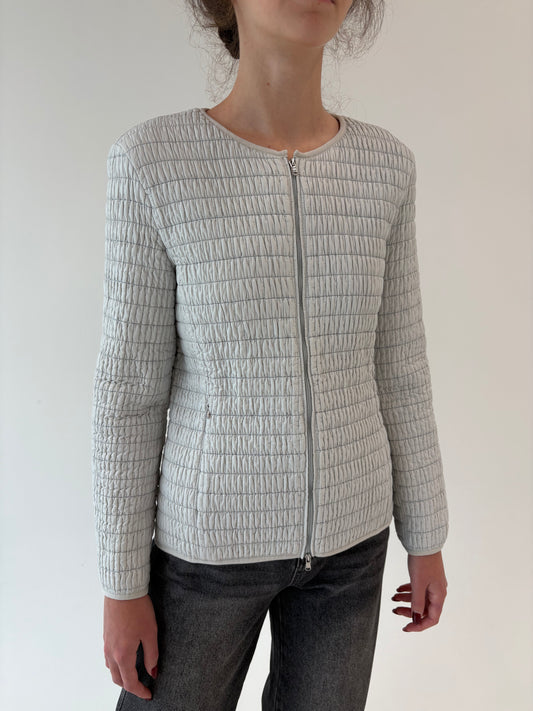 Jacheta premium italiană silver gray cambrata și matlasata impermeabilă