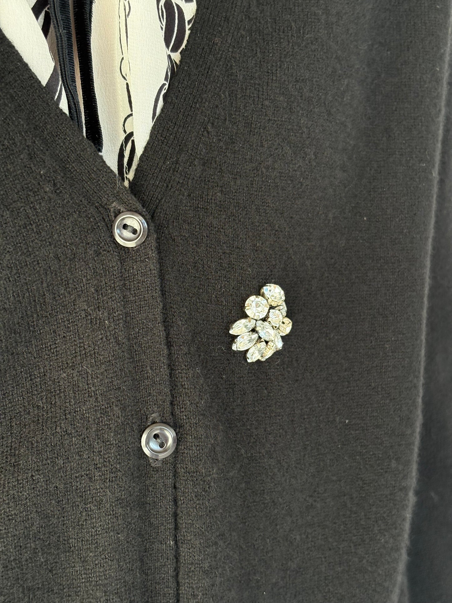 Cardigan negru din cașmir de brand premium italian