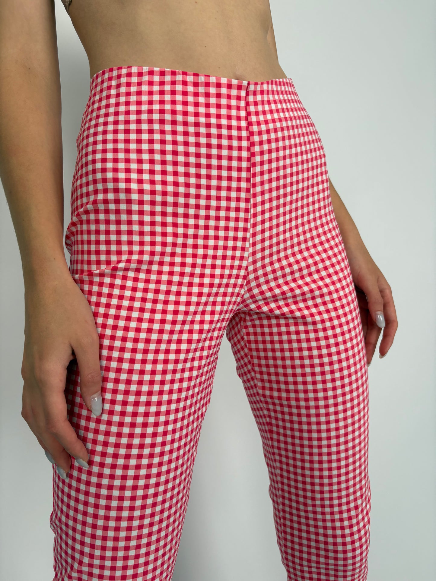 Pantaloni petite gingham modelatori
