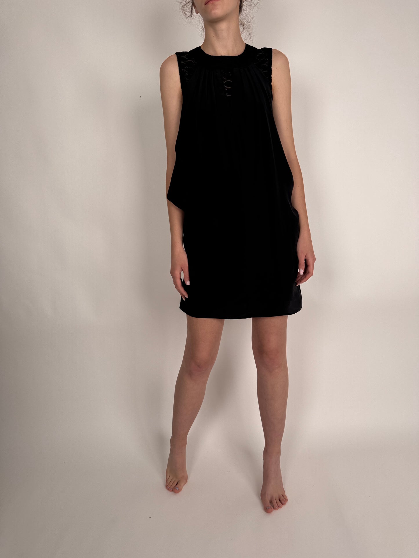 LBD luxury Pringle of Scotland din mătase naturală și dantelă