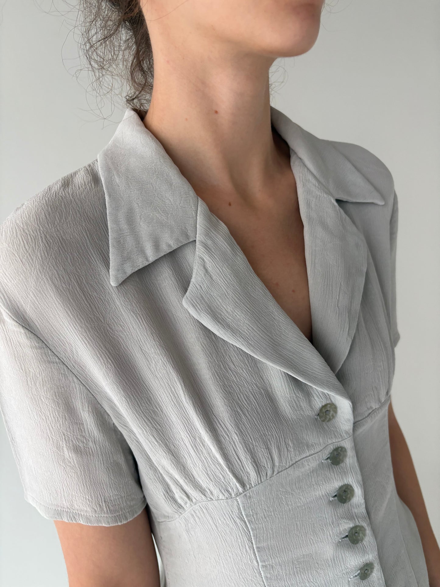 Top vintage cambrat italian warm gray