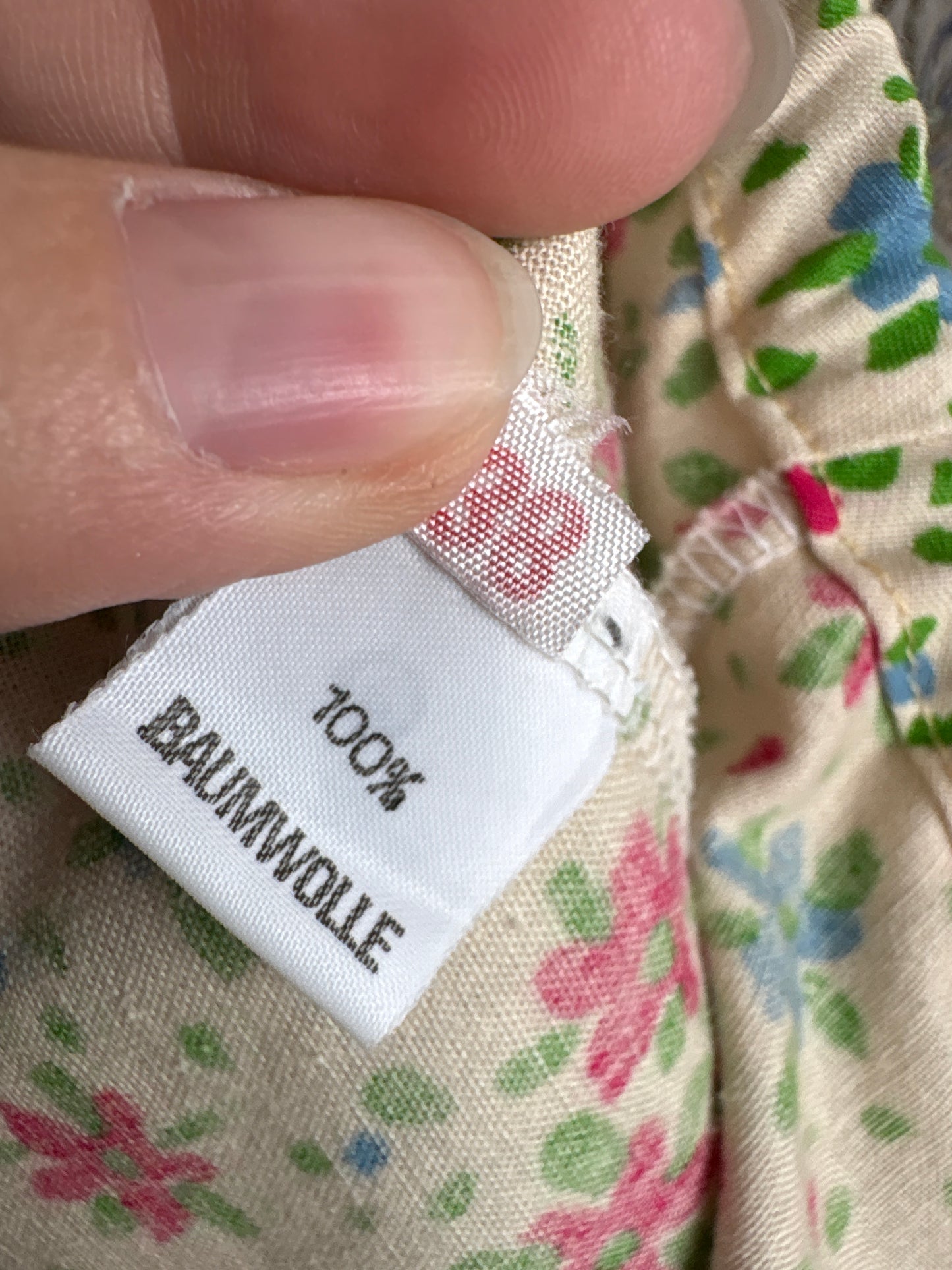 Fustă maxi vintage din pânză nude cu print floral superb