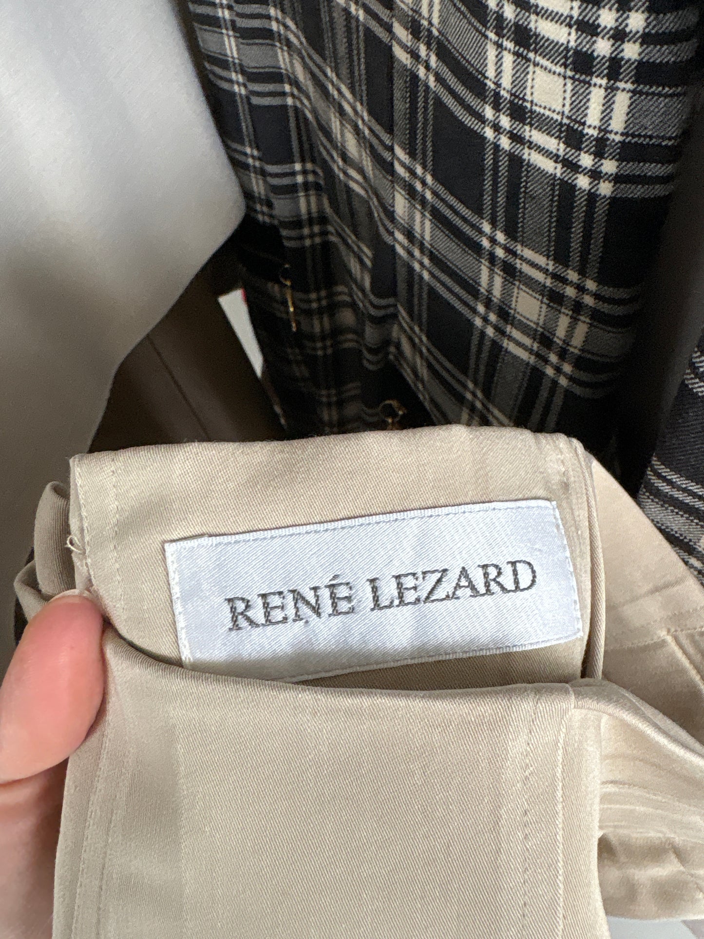 Fustă beige de brand luxury René Lezard din lana extrafina