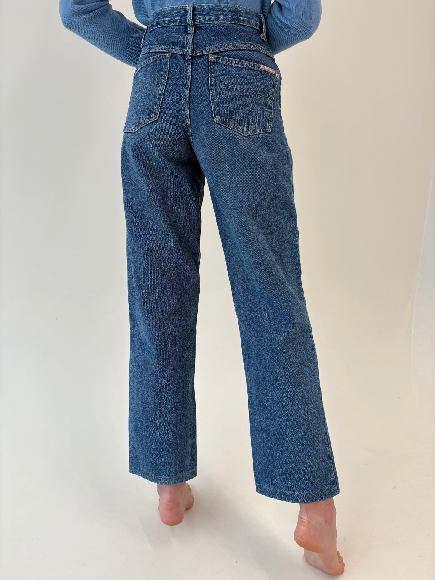 Jeans vintage tall plin classic wash cu talie înaltă