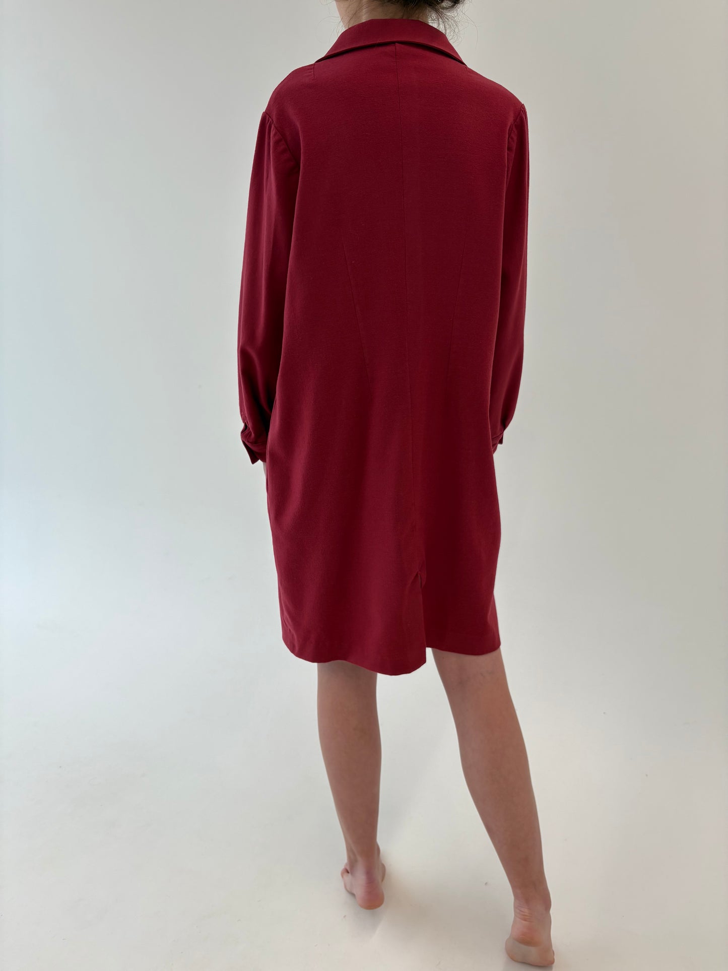 Rochie vintage Marsala red din lana extrafina plină