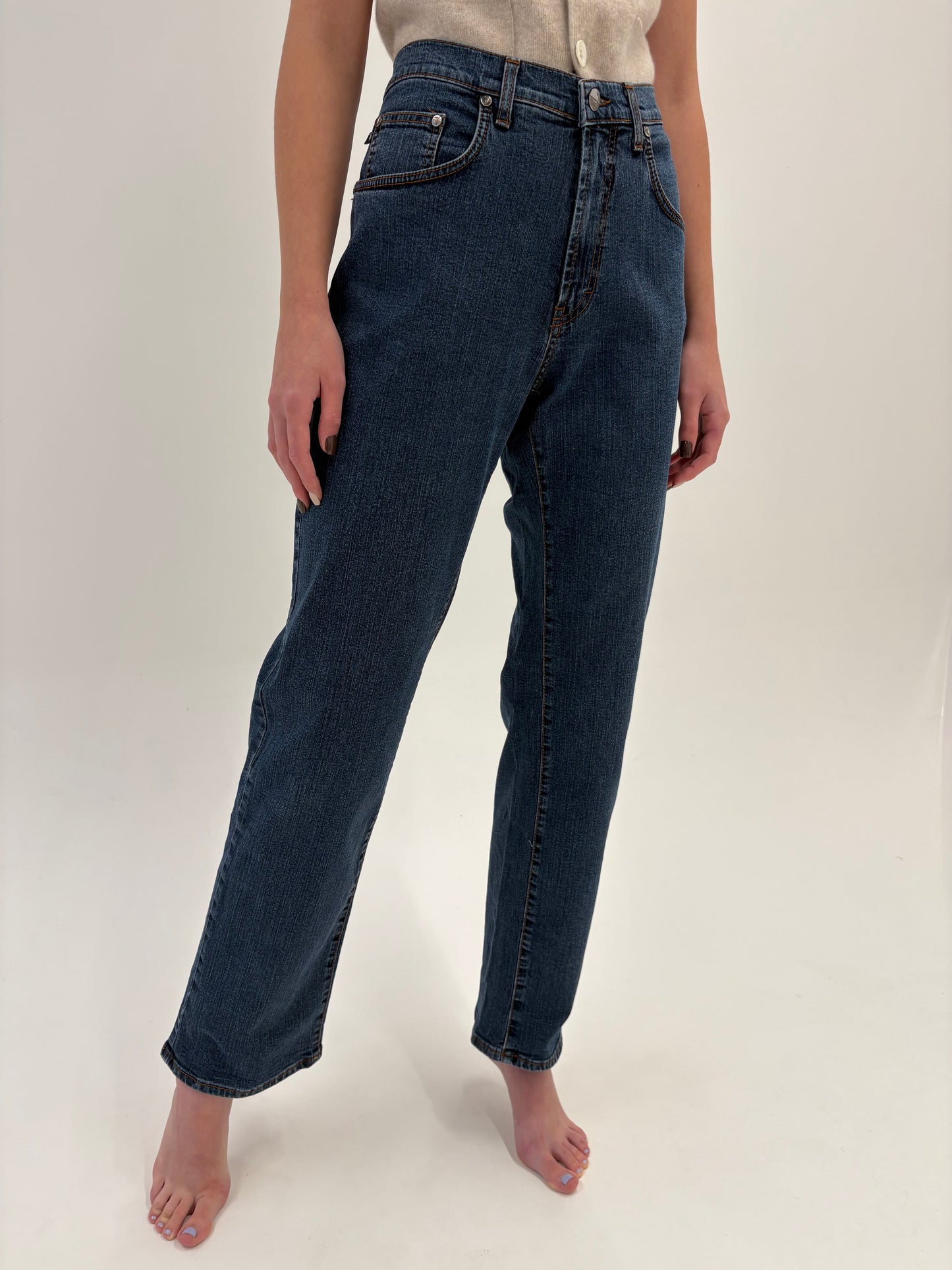Jeans tall luxury Trussardi classic wash straight leg