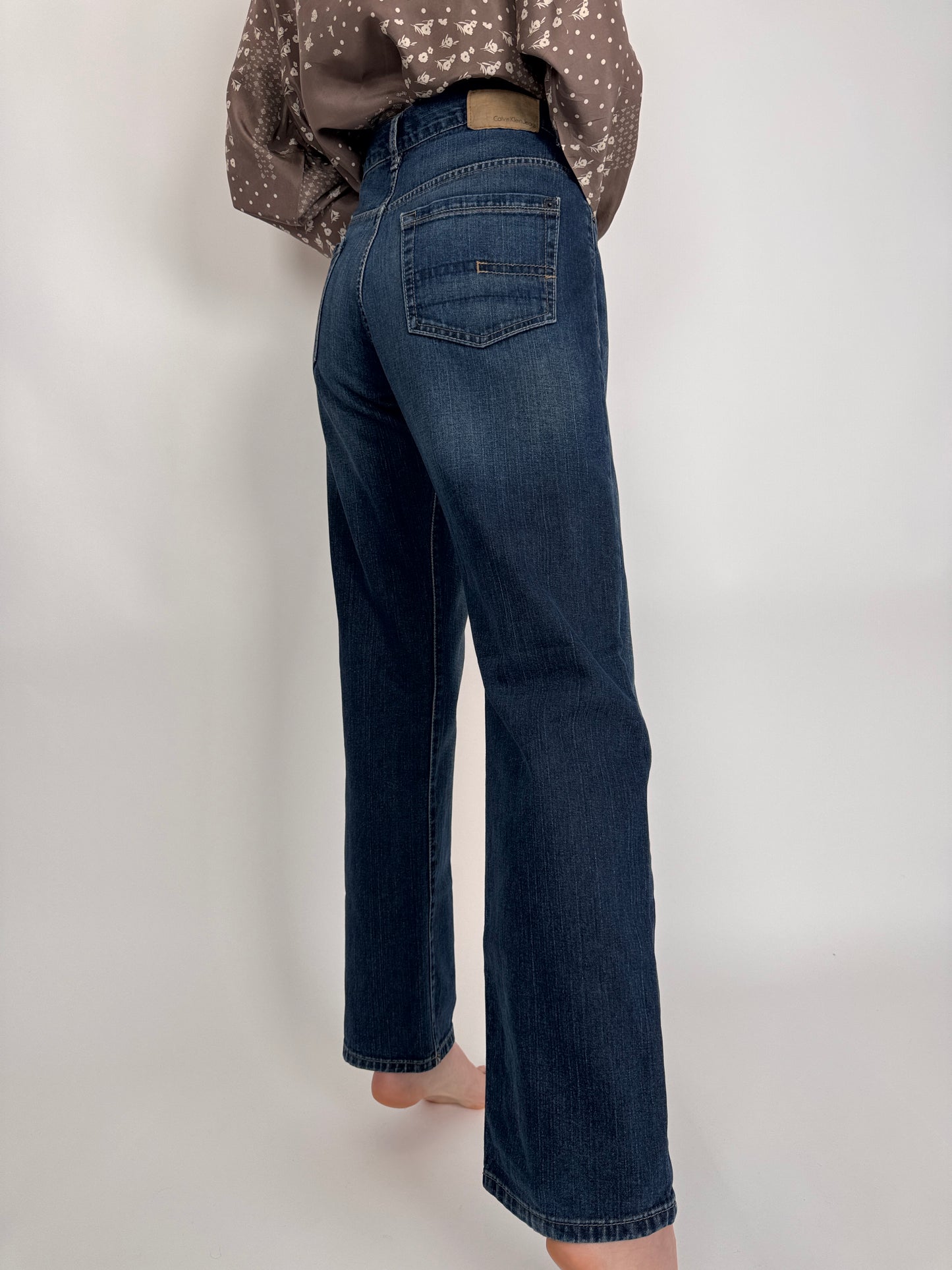 Jeanși tall vintage Calvin Klein darker wash straight leg