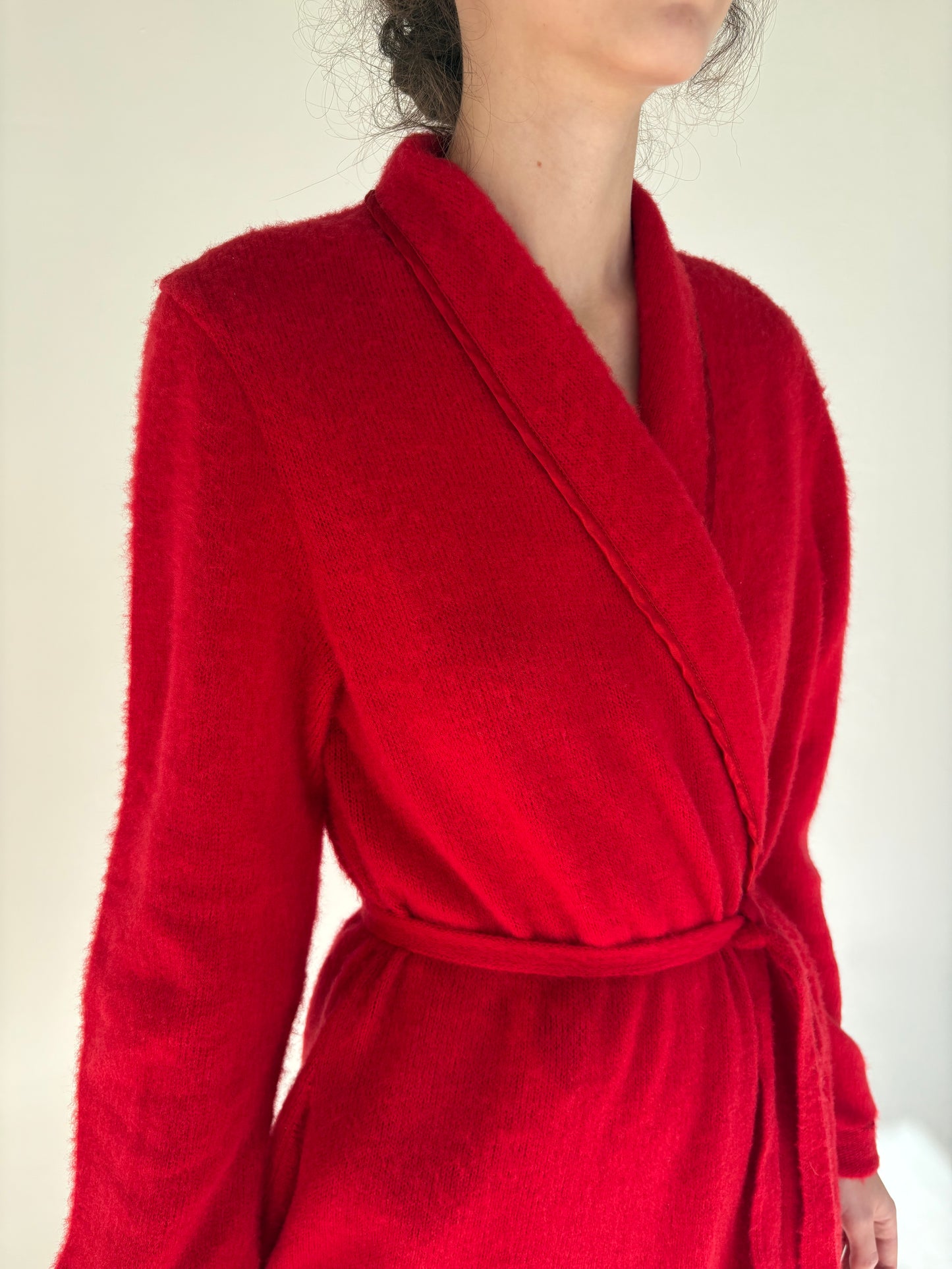 Halat high end italian din lana extrafina cherry red