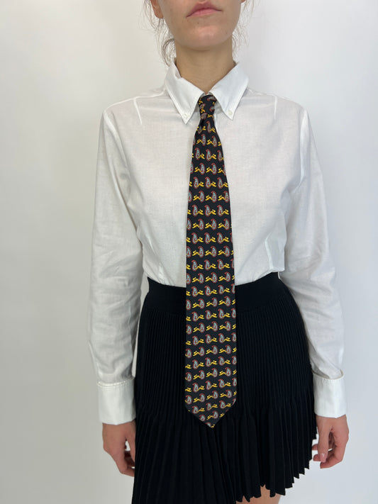 Cravata cu print  mătase naturală