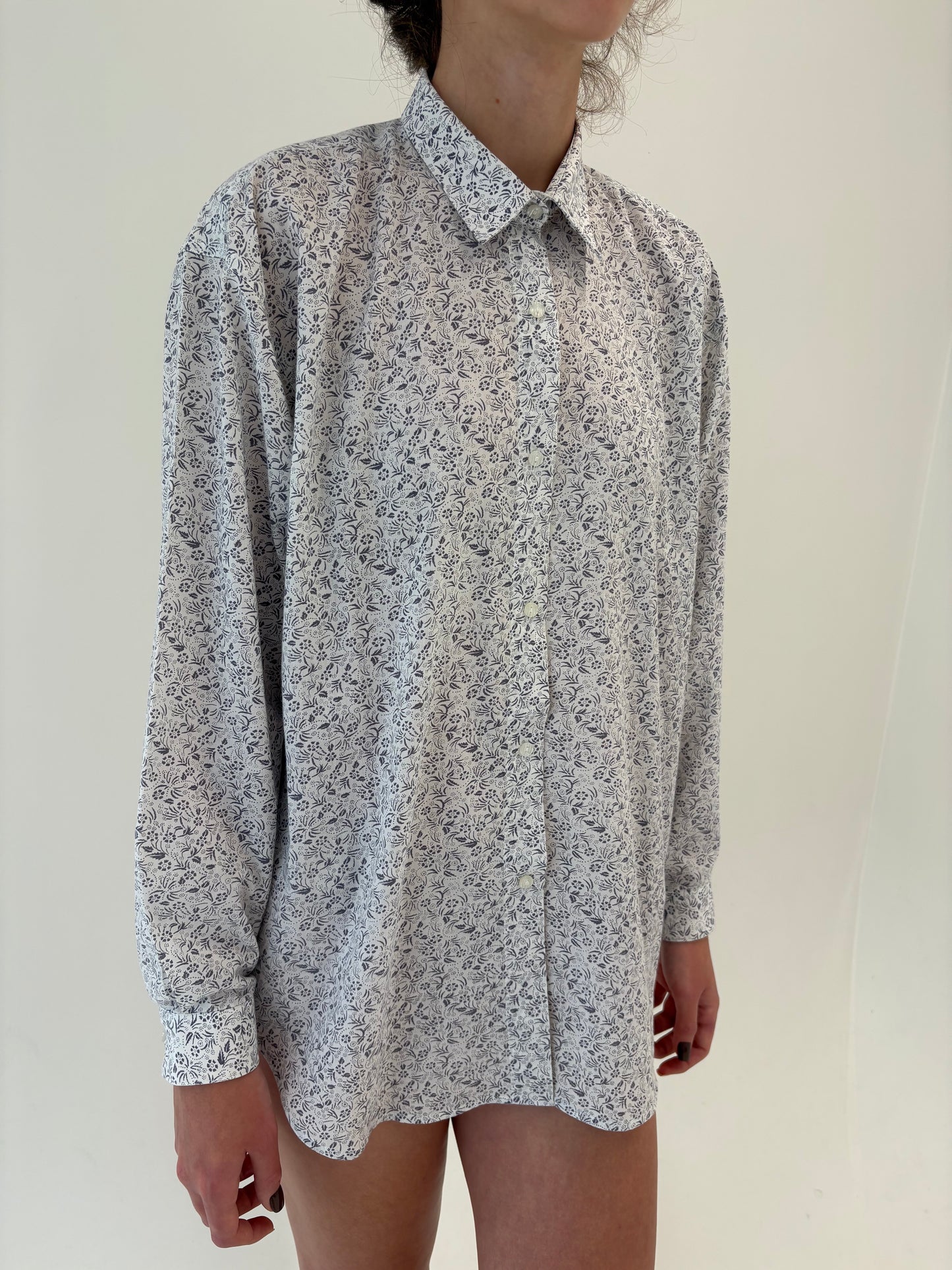 Cămașa premium italiană cu print organic din poplin plin de bumbac
