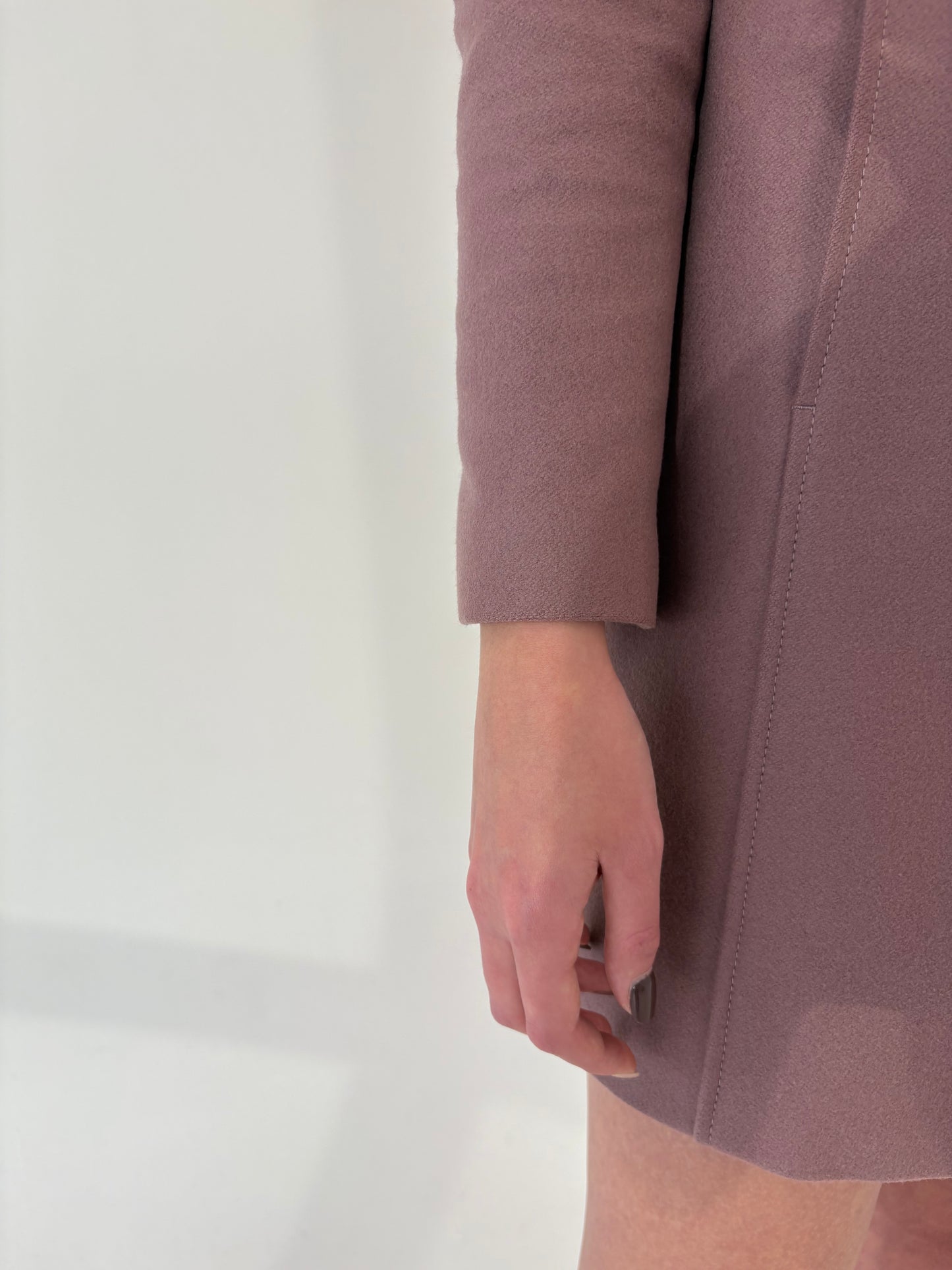 Palton Intrend by Max Mara dusty pink din lana extrafina cu talie marcată