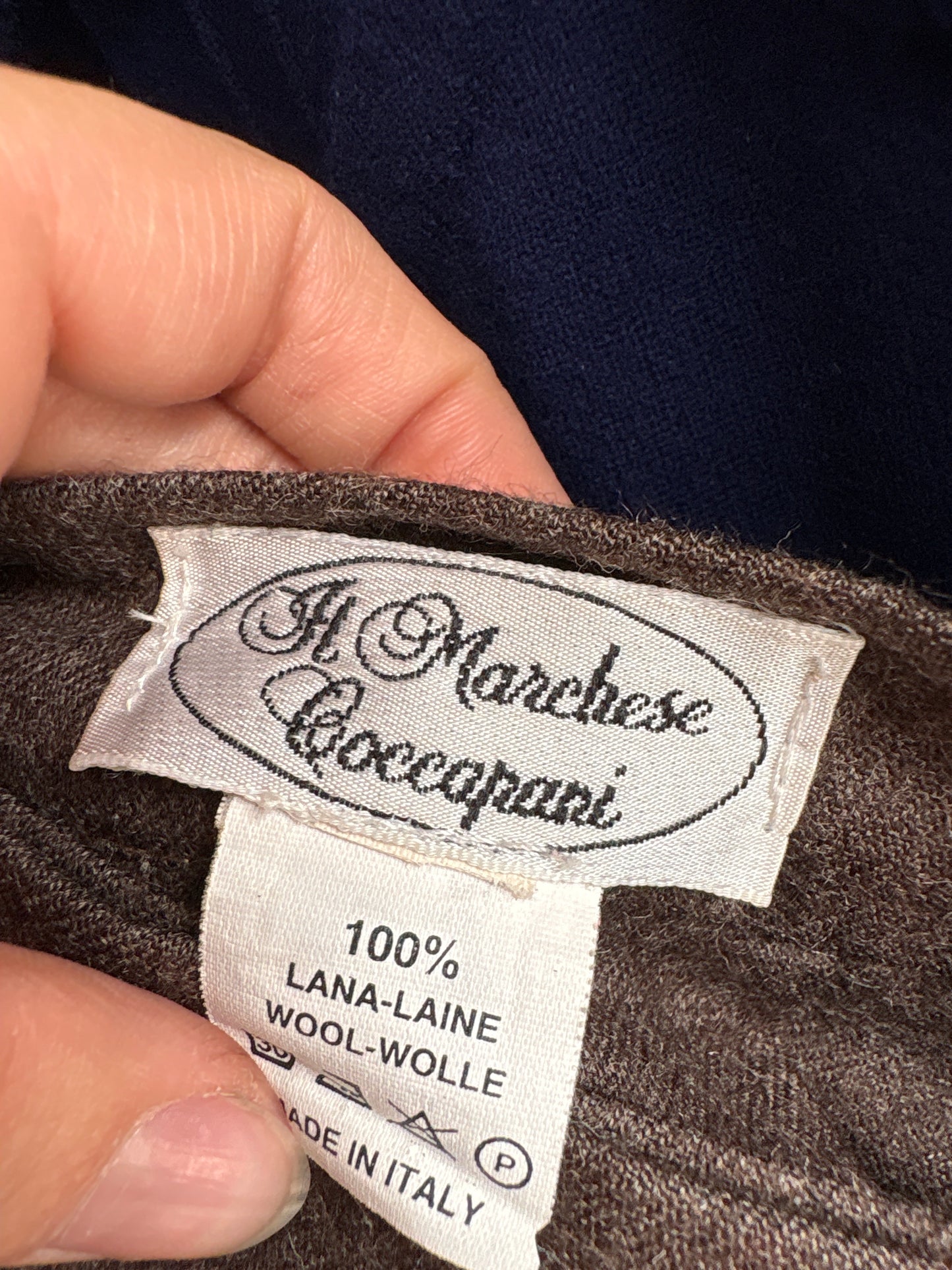 Fustă plisata italiană cafe au lait din lana extrafina